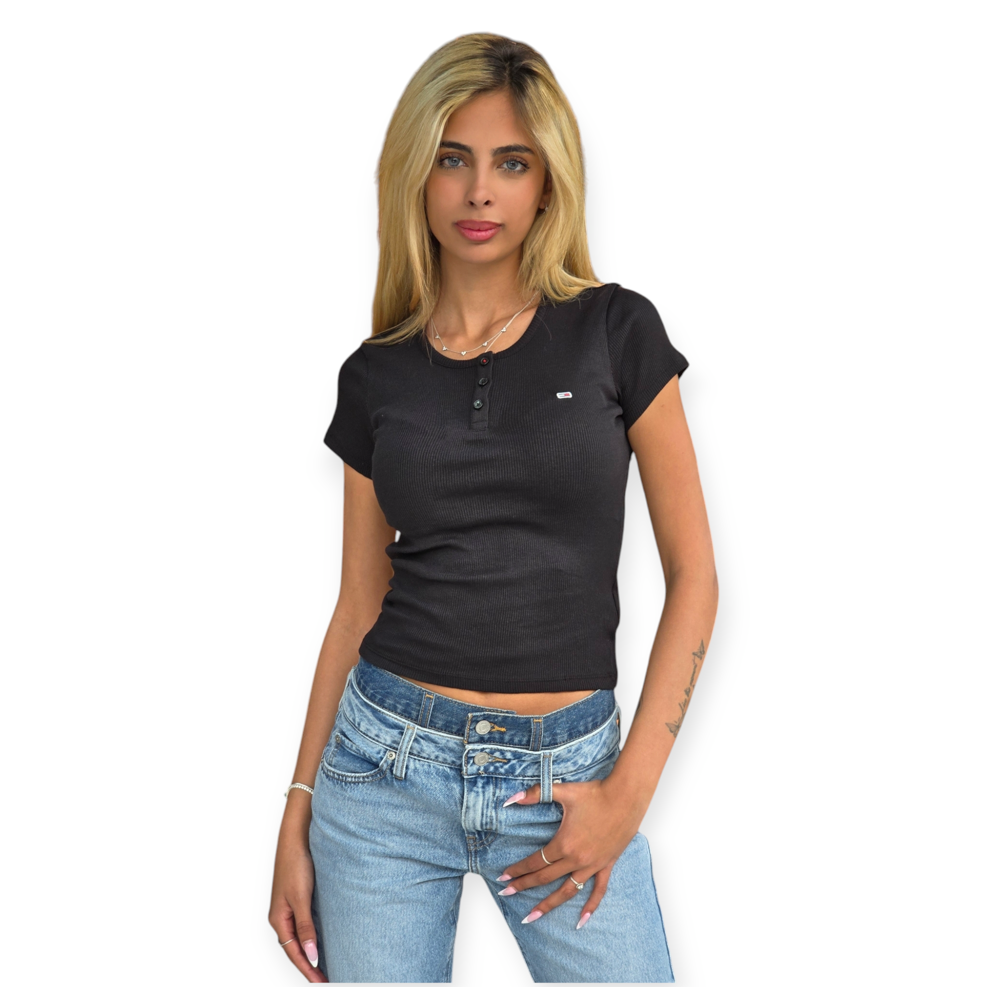 חולצה TOMMY HILFIGER SLIM BUTTON RIB