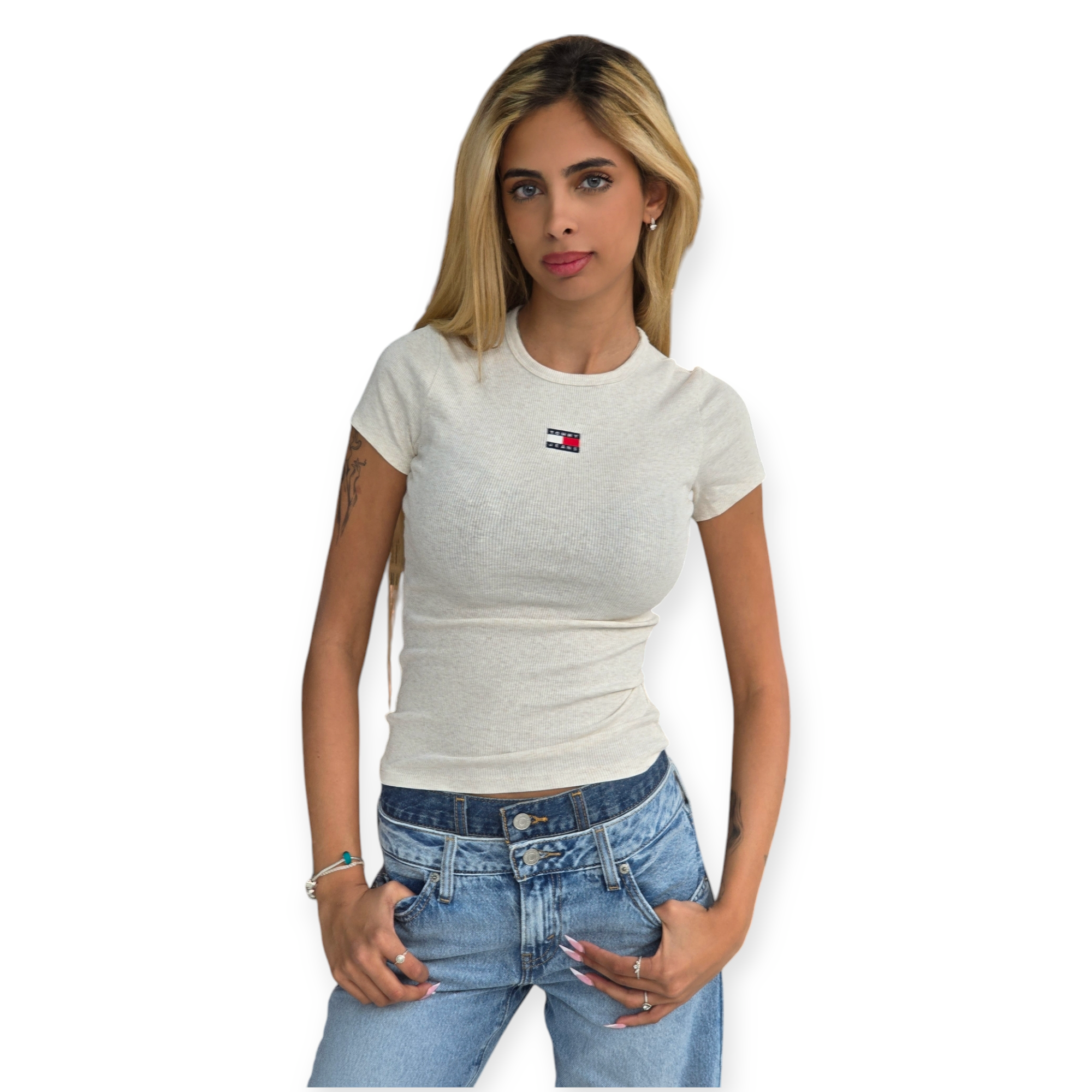 חולצה TOMMY HILFIGER SLIM BADGE RIB