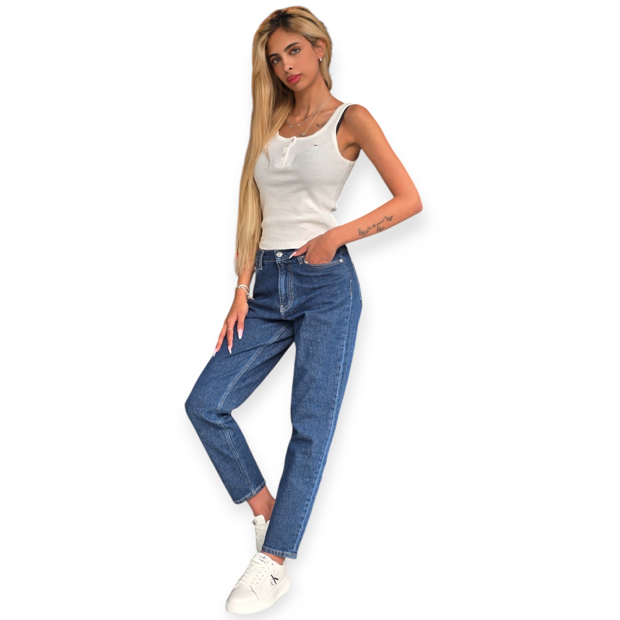 גינס CALVIN KLEIN MOM JEANS גינס CALVIN KLEIN MOM JEANS