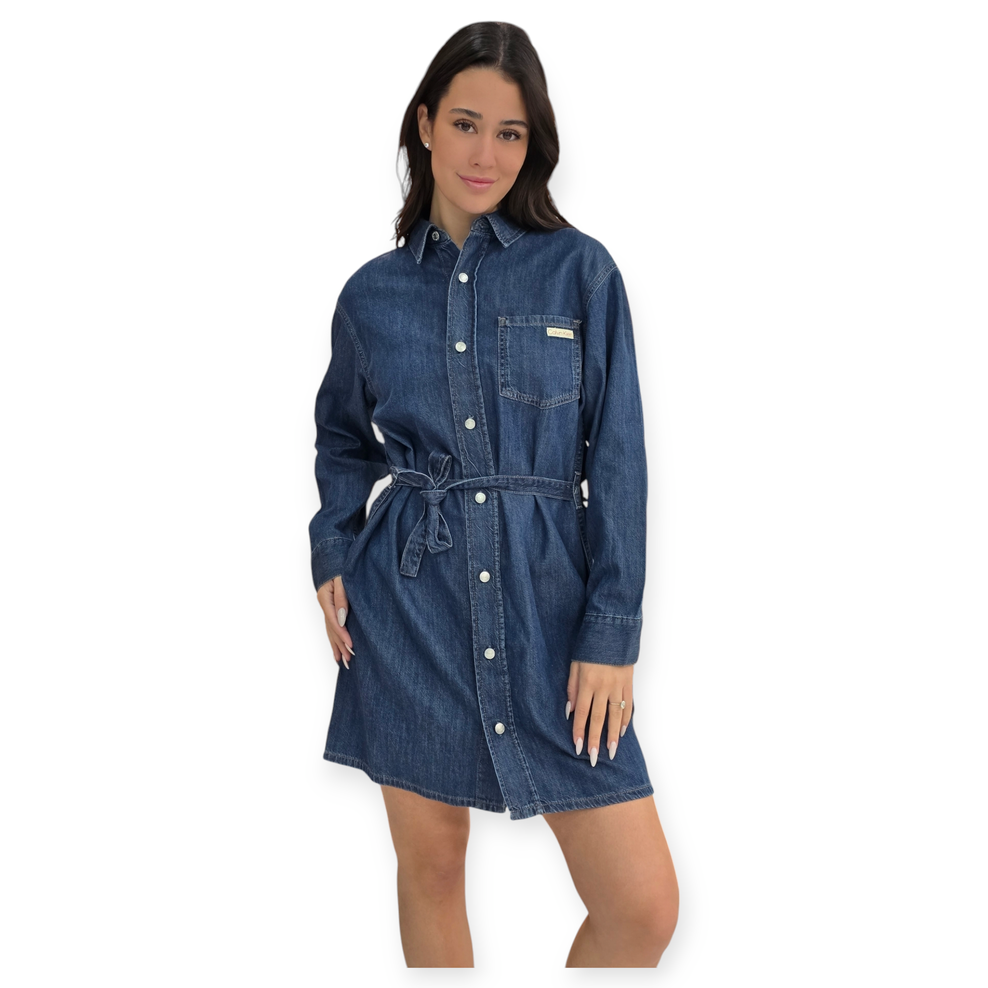 שמלה CALVIN KLEIN DENIM SHIRT DRESS שמלה CALVIN KLEIN DENIM SHIRT DRESS