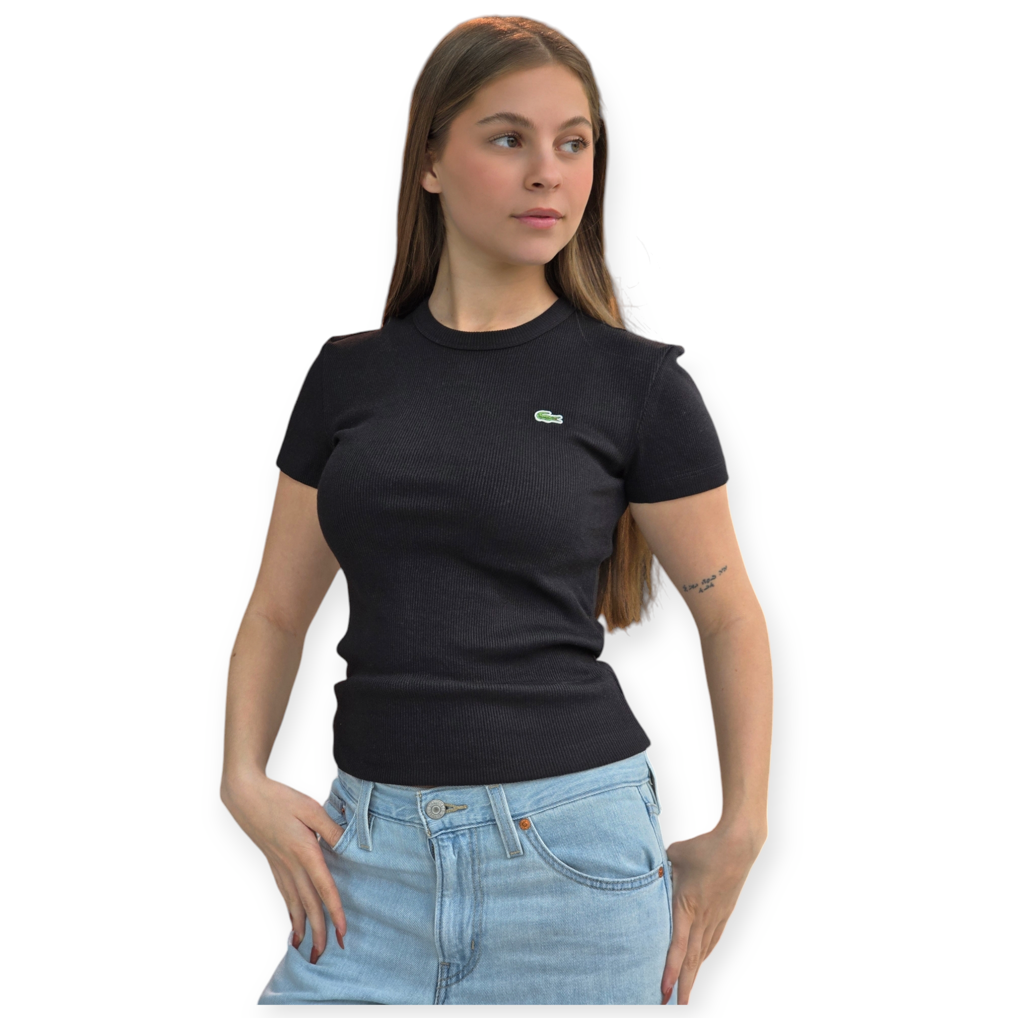 חולצה נשים LACOSTE RIB TEE