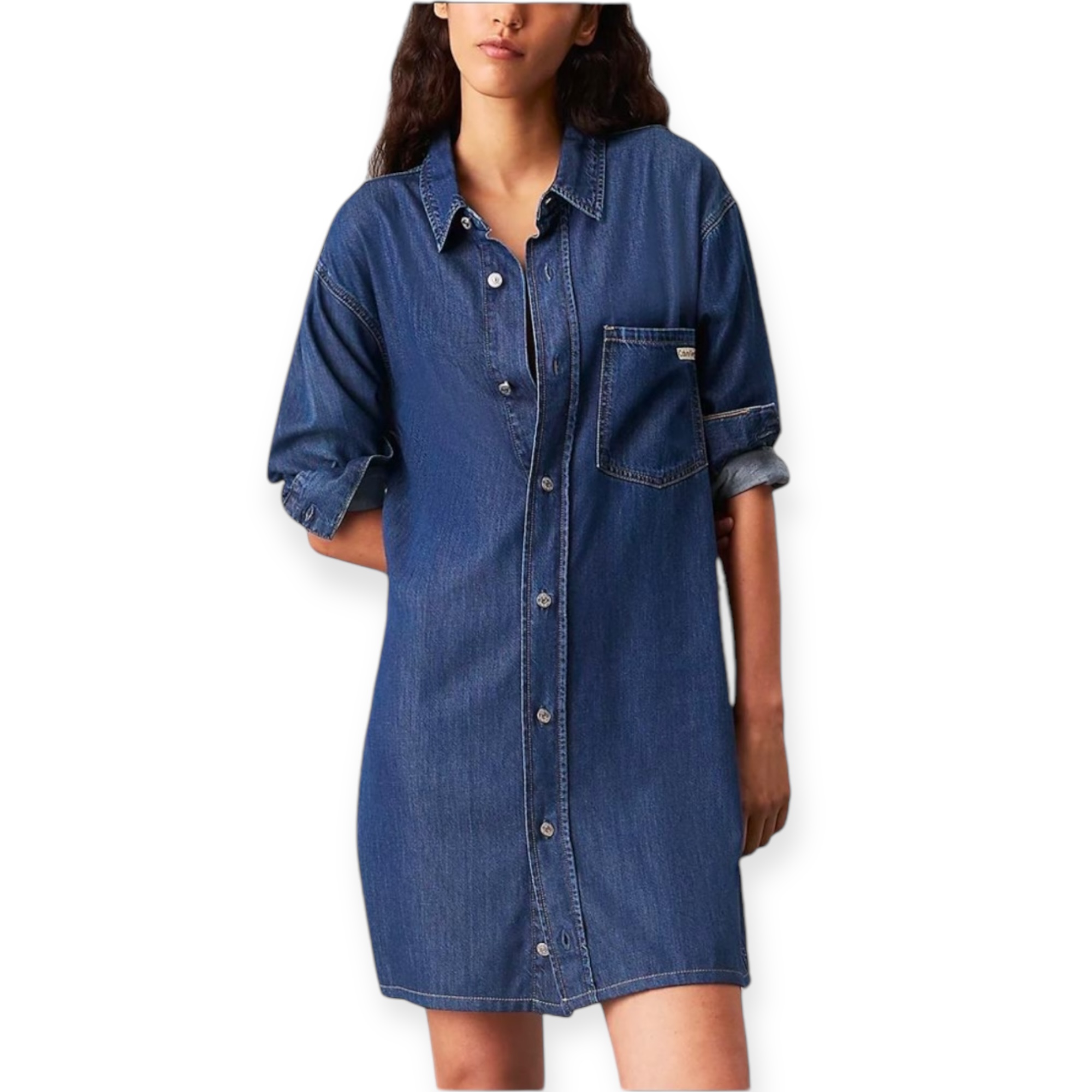 שמלה CALVIN KLEIN DENIM SHIRT DRESS שמלה CALVIN KLEIN DENIM SHIRT DRESS