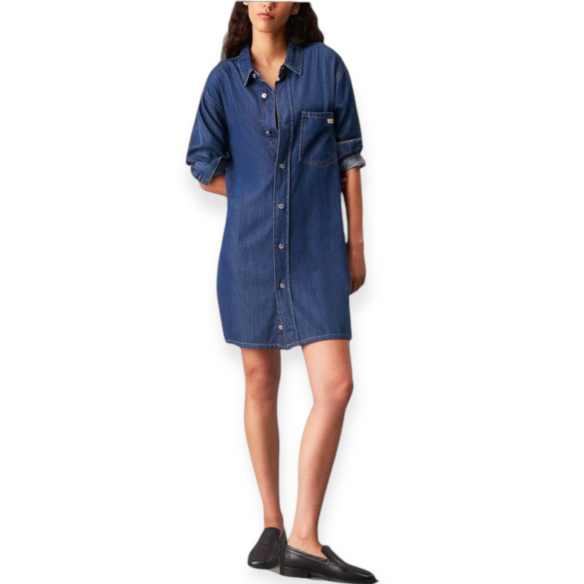 שמלה CALVIN KLEIN DENIM SHIRT DRESS שמלה CALVIN KLEIN DENIM SHIRT DRESS