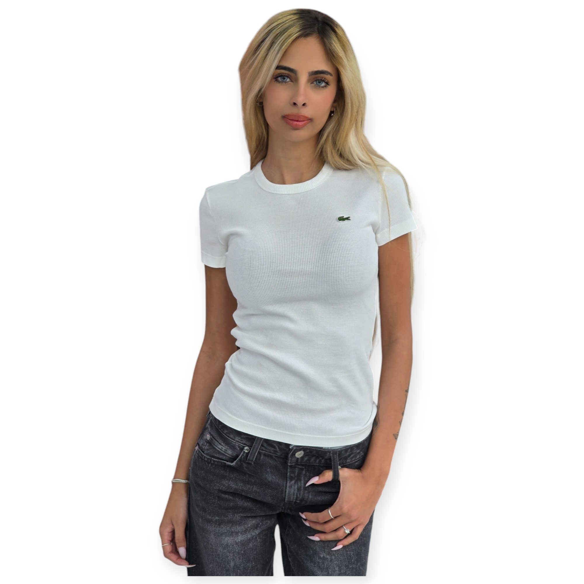 חולצה נשים LACOSTE RIB TEE