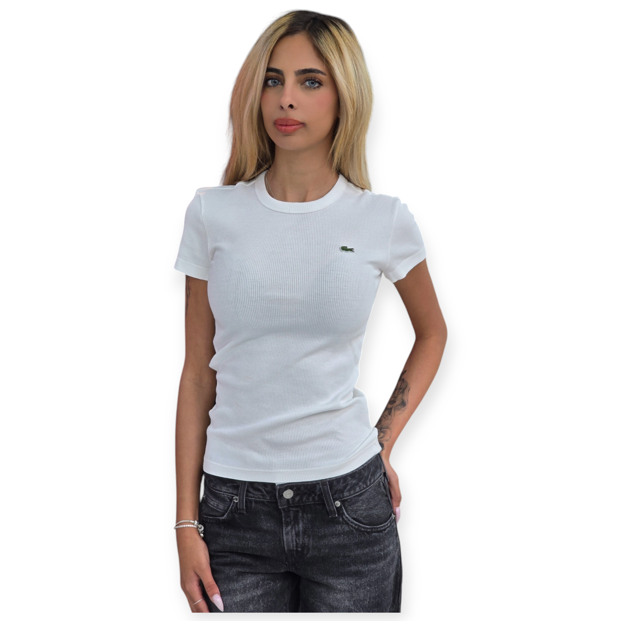 חולצה נשים LACOSTE RIB TEE