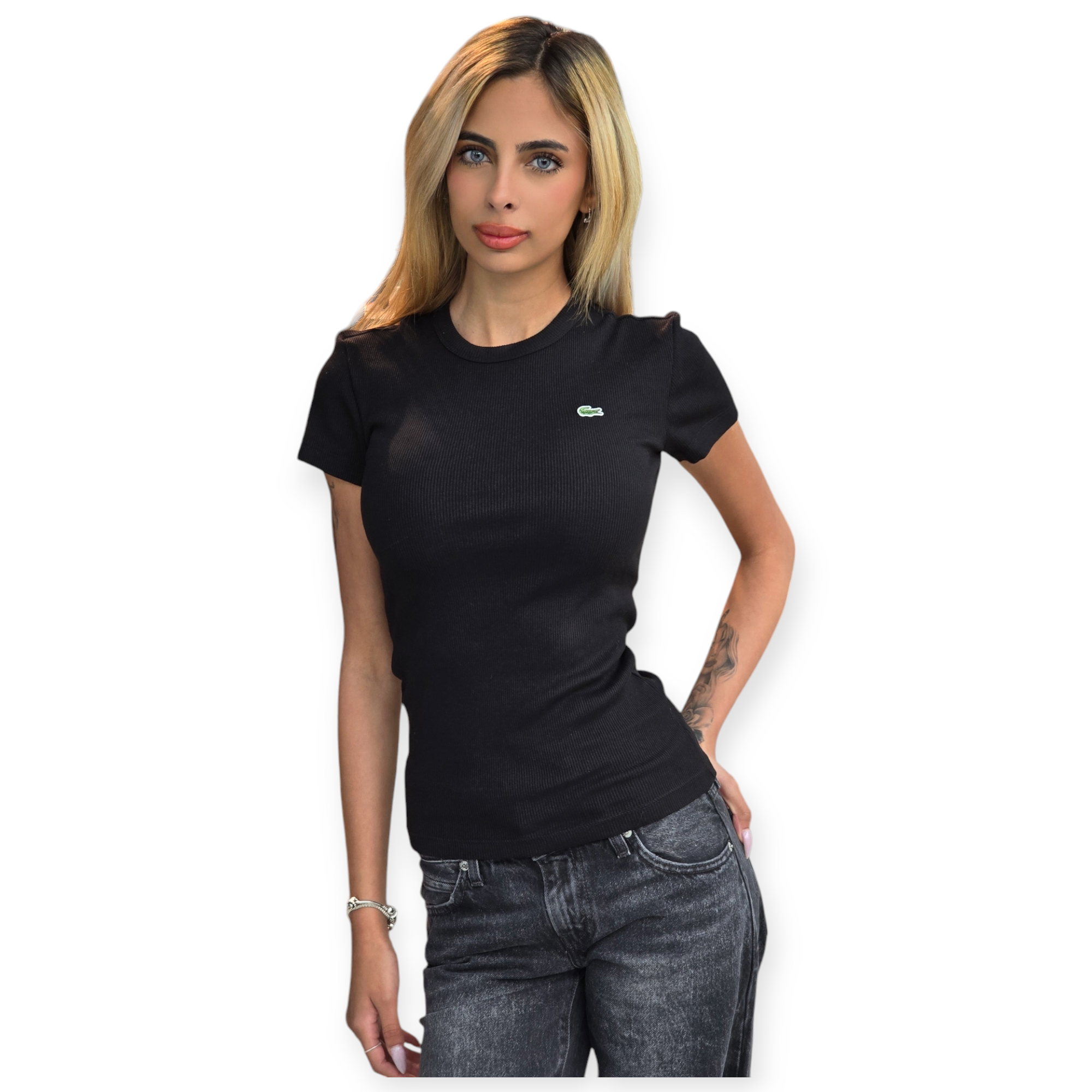 חולצה נשים LACOSTE RIB TEE