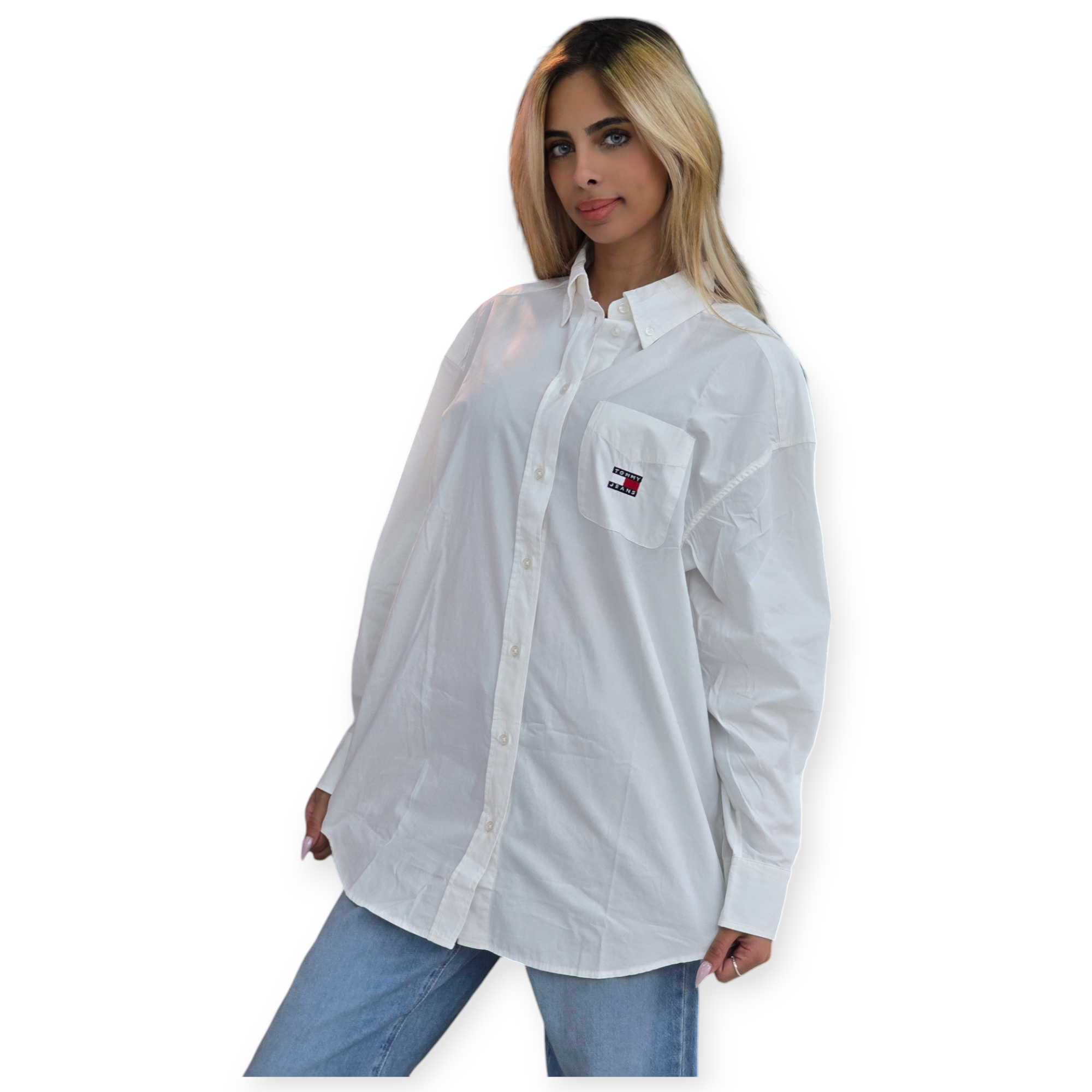 חולצה TOMMY HILFIGER OVER SIZE POPLIN SHIRT חולצה TOMMY HILFIGER OVER SIZE POPLIN SHIRT