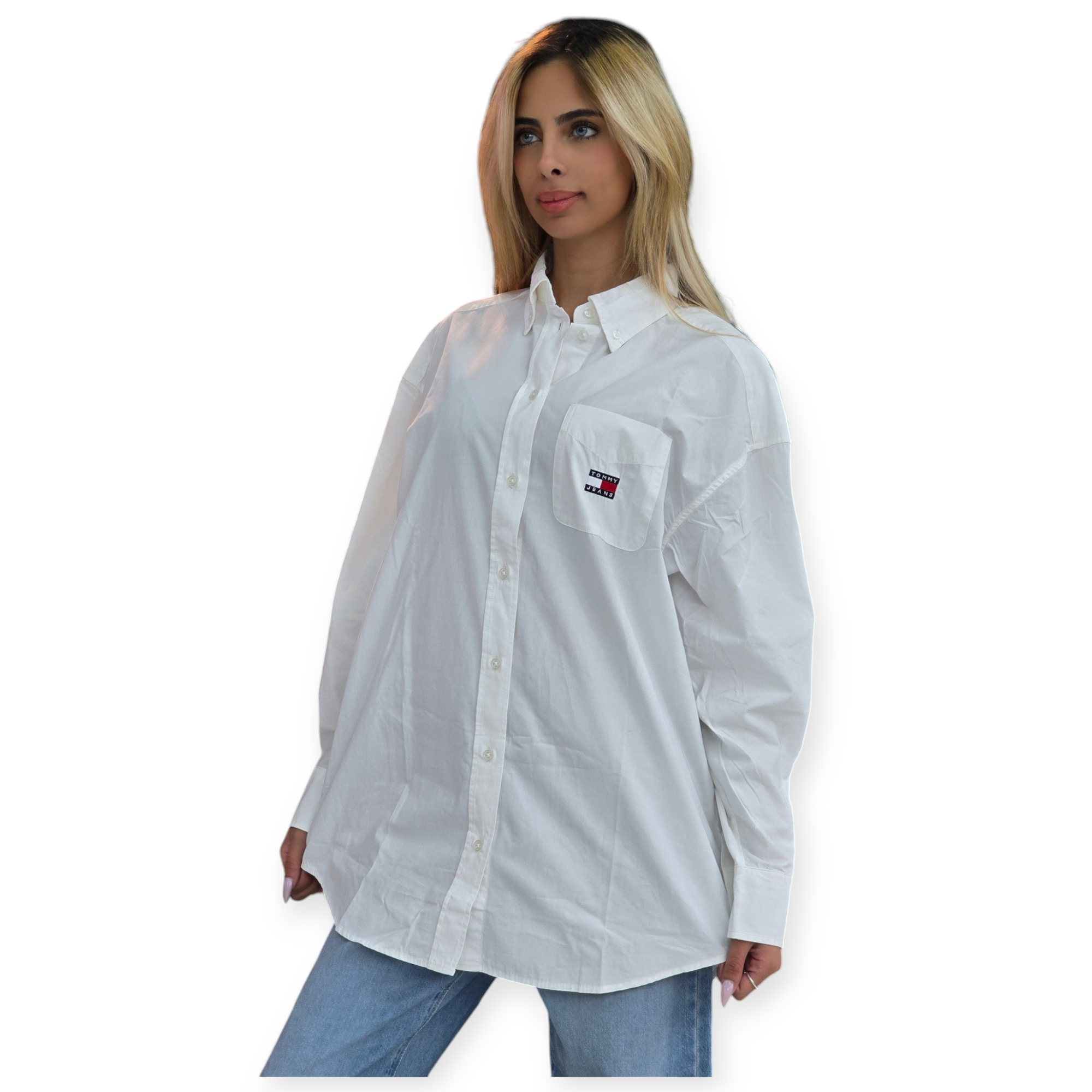 חולצה TOMMY HILFIGER OVER SIZE POPLIN SHIRT חולצה TOMMY HILFIGER OVER SIZE POPLIN SHIRT