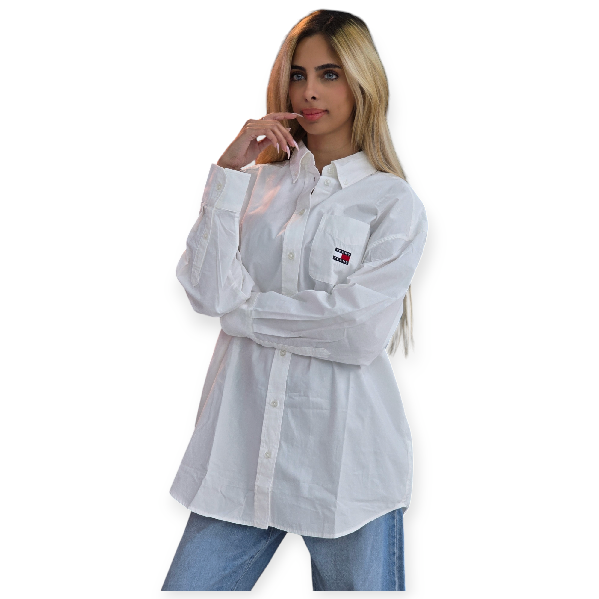 חולצה TOMMY HILFIGER OVER SIZE POPLIN SHIRT חולצה TOMMY HILFIGER OVER SIZE POPLIN SHIRT