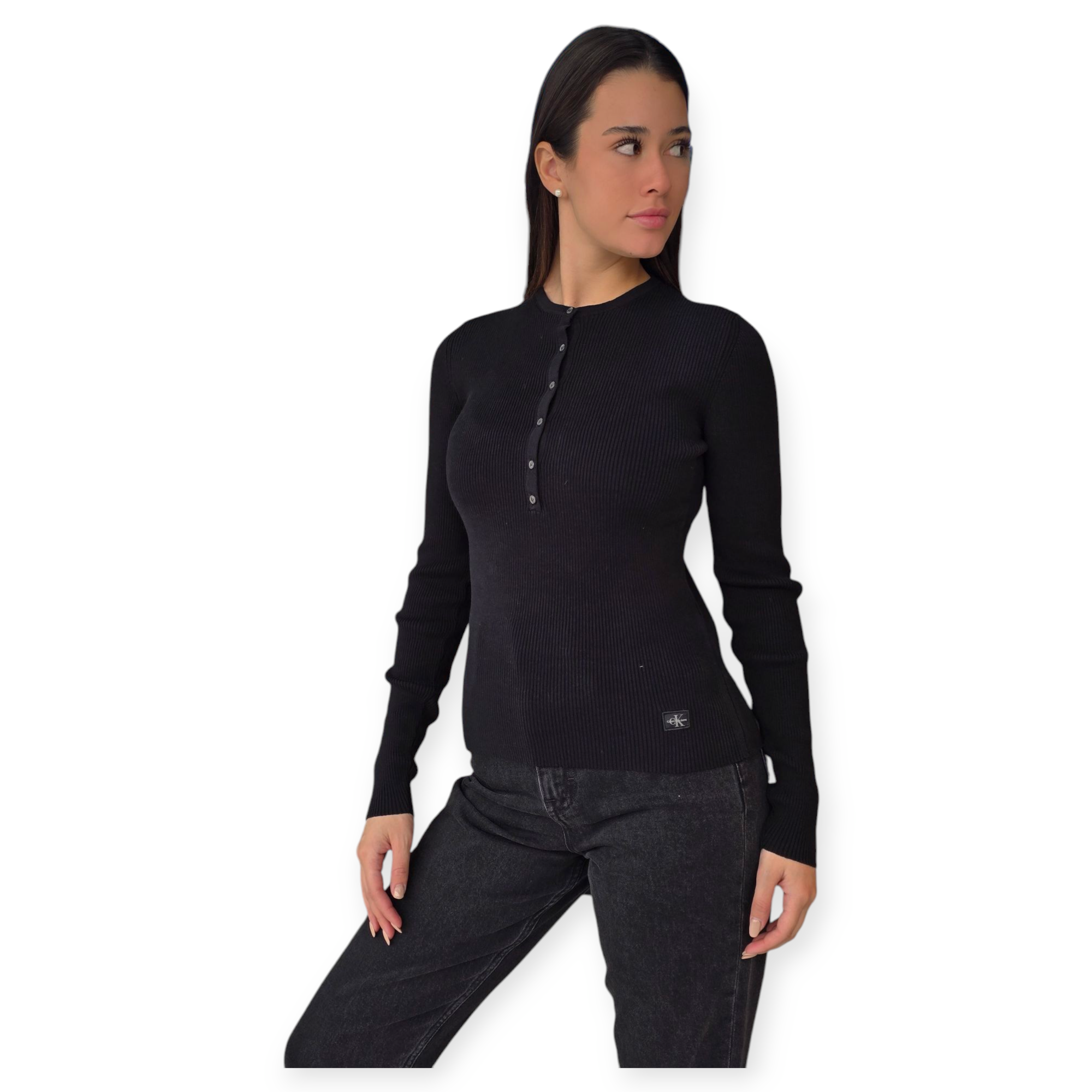 חולצה CALVIN KLEIN WOVEN LABEL SWEATER