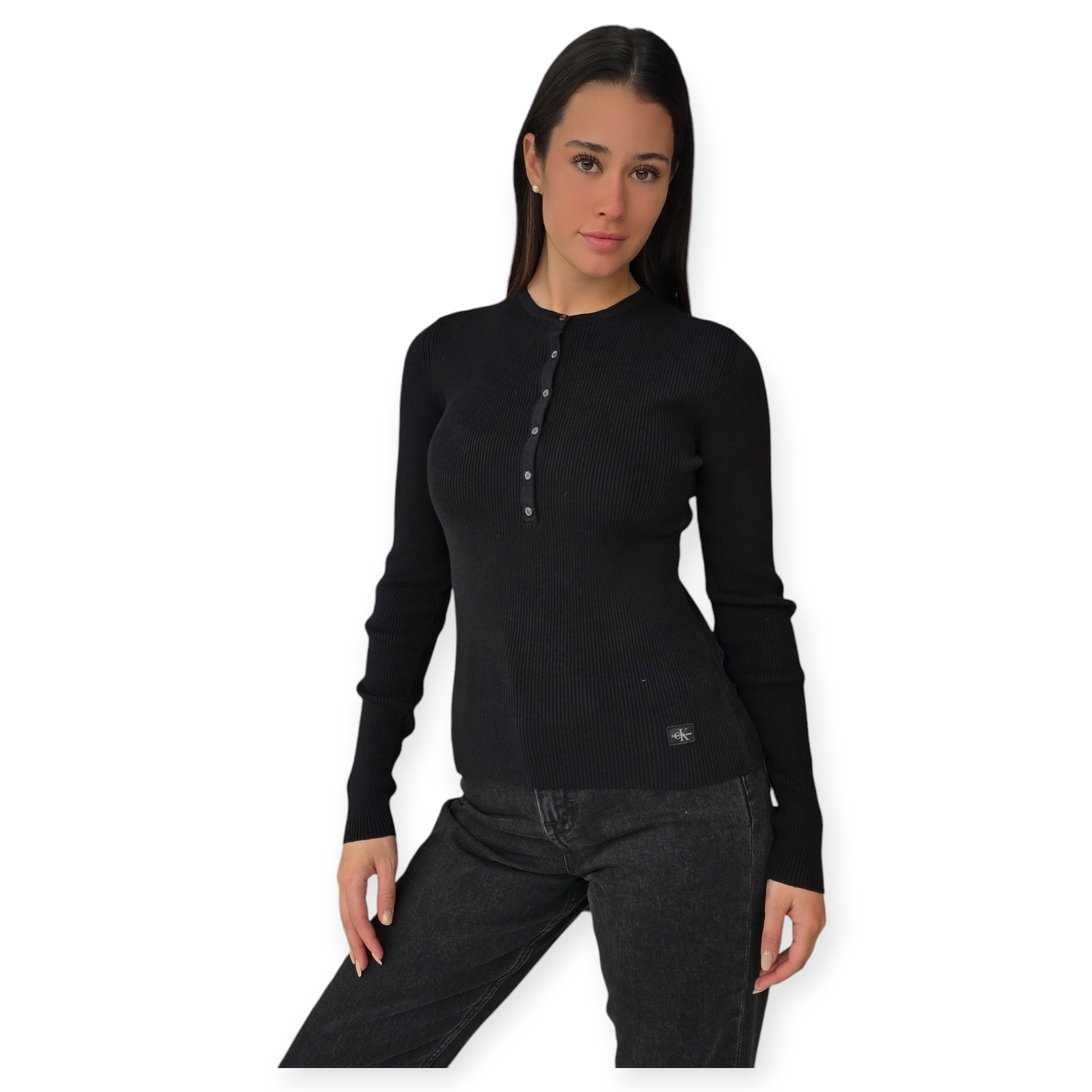 חולצה CALVIN KLEIN WOVEN LABEL SWEATER