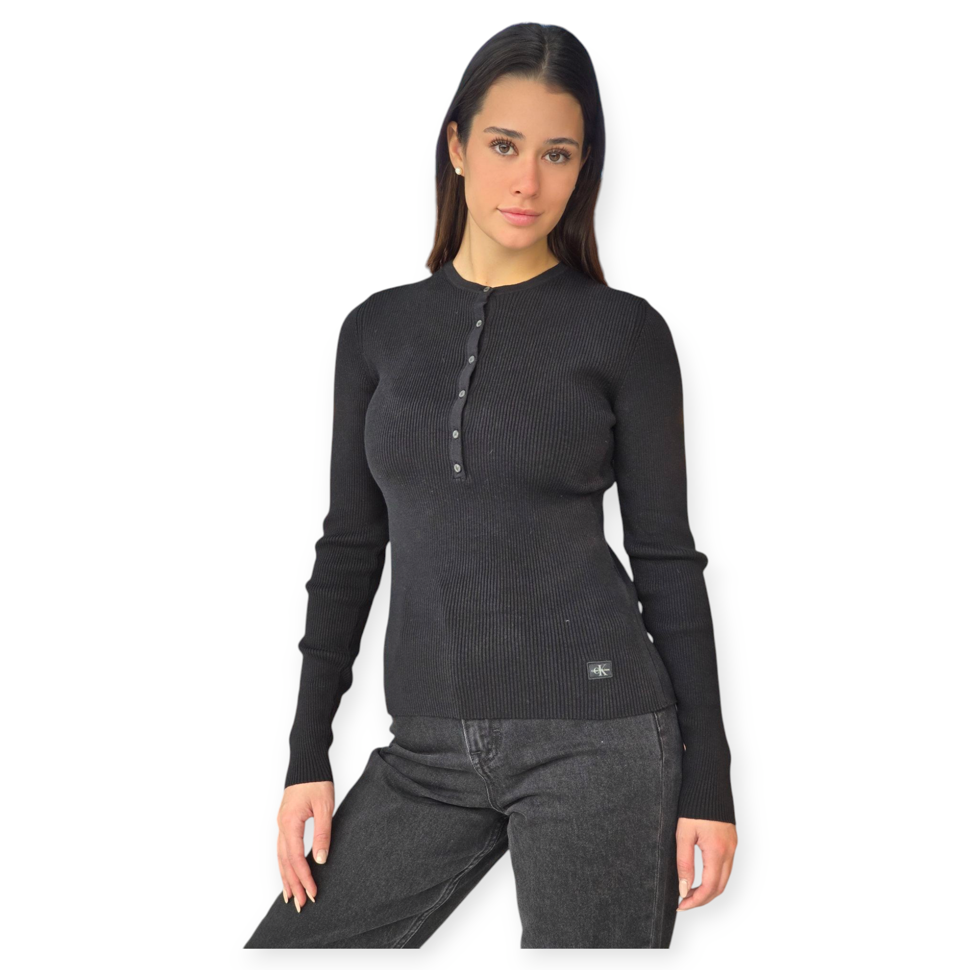 חולצה CALVIN KLEIN WOVEN LABEL SWEATER