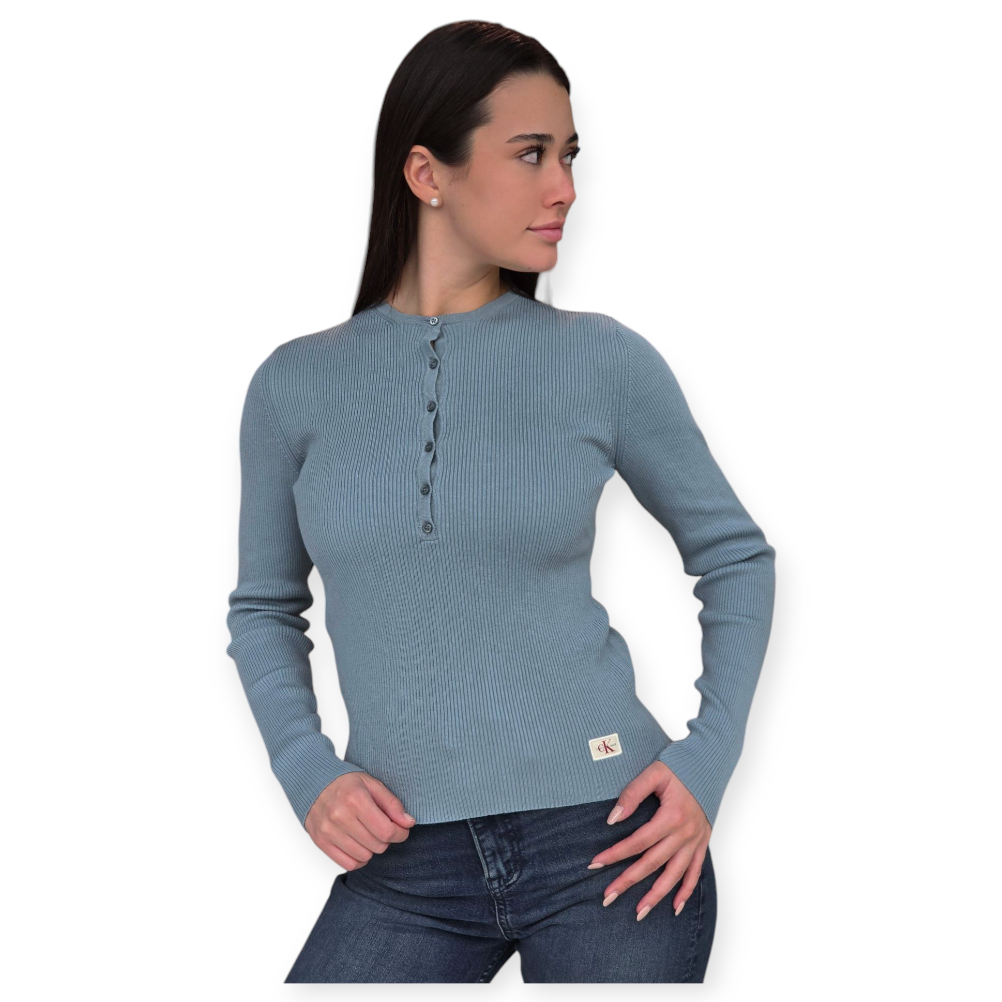 חולצה CALVIN KLEIN WOVEN LABEL SWEATER