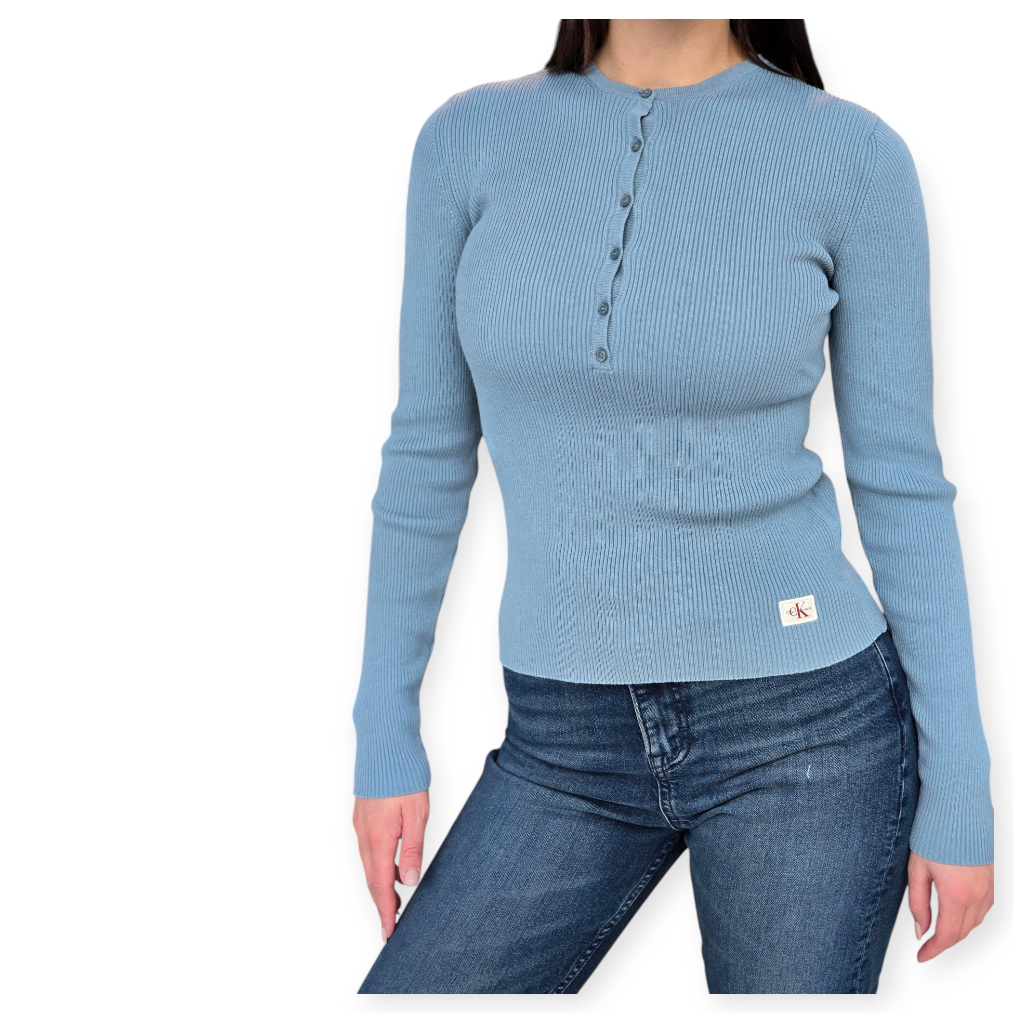 חולצה CALVIN KLEIN WOVEN LABEL SWEATER