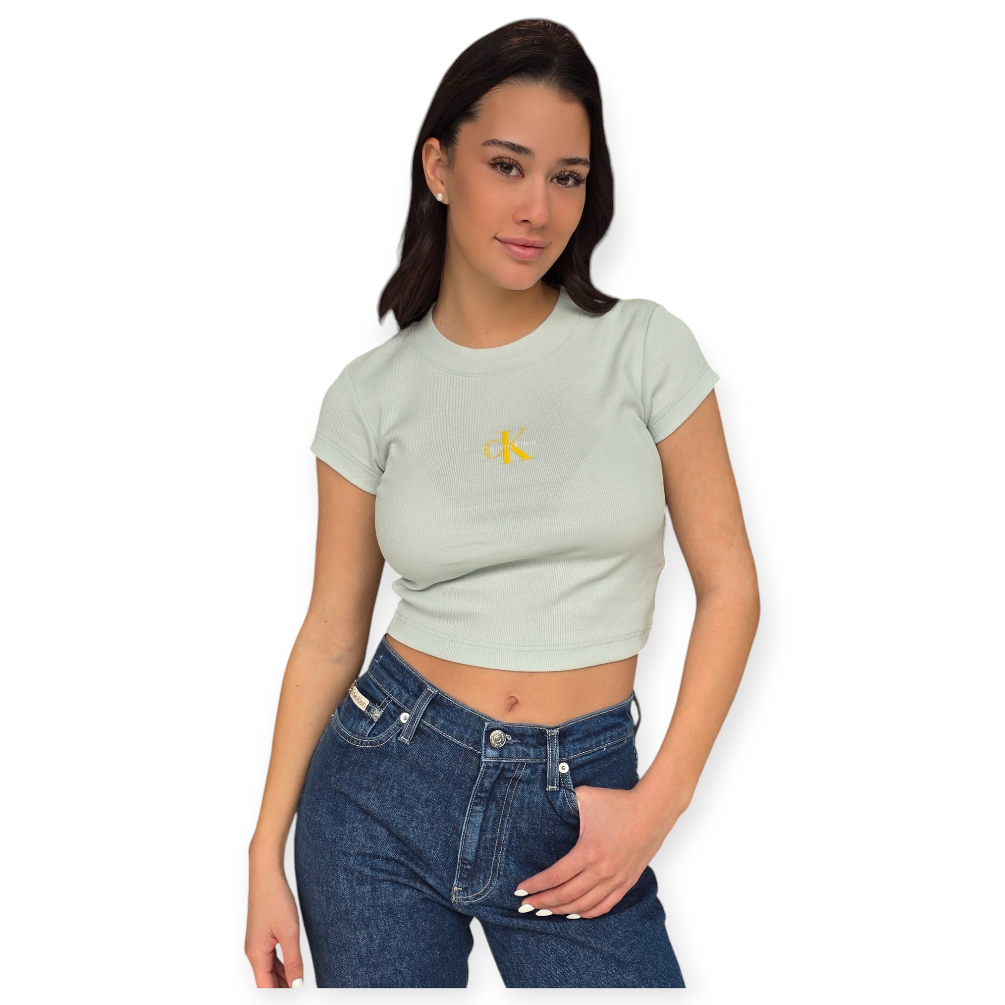 חולצה CALVIN KLEIN MONOGRAM RIB TEE חולצה CALVIN KLEIN MONOGRAM RIB TEE