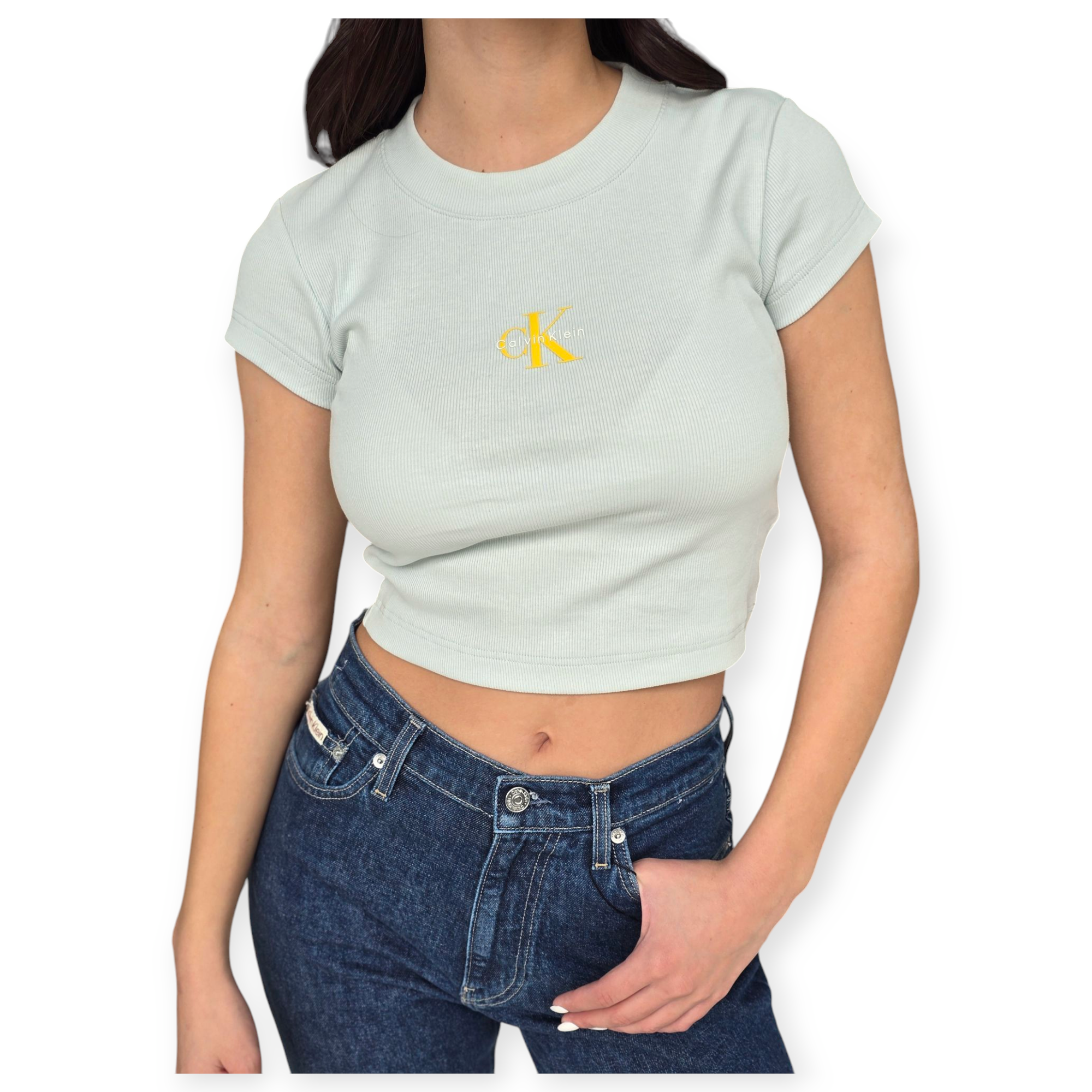 חולצה CALVIN KLEIN MONOGRAM RIB TEE