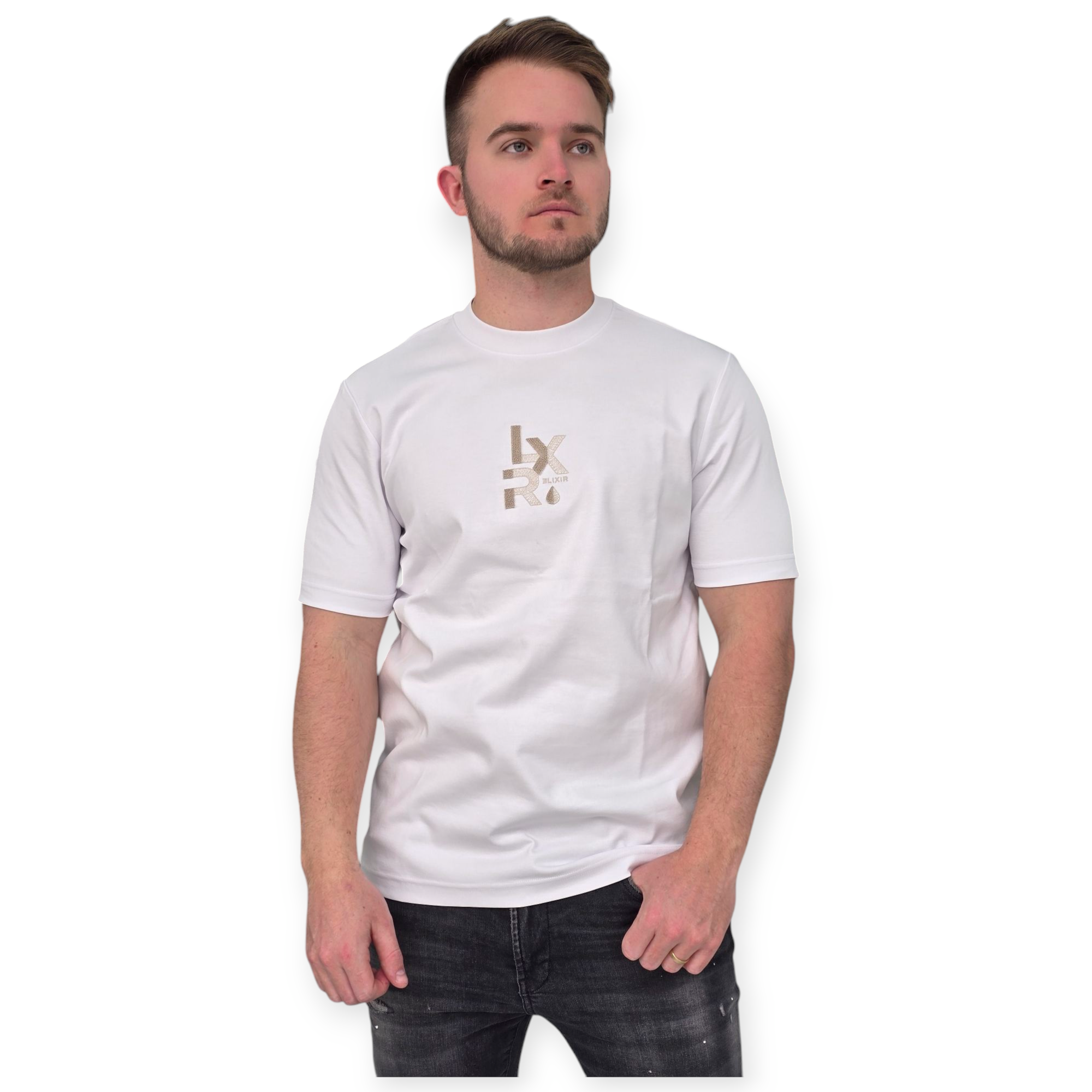 חולצה חצי לוגו רקום ELIXIR