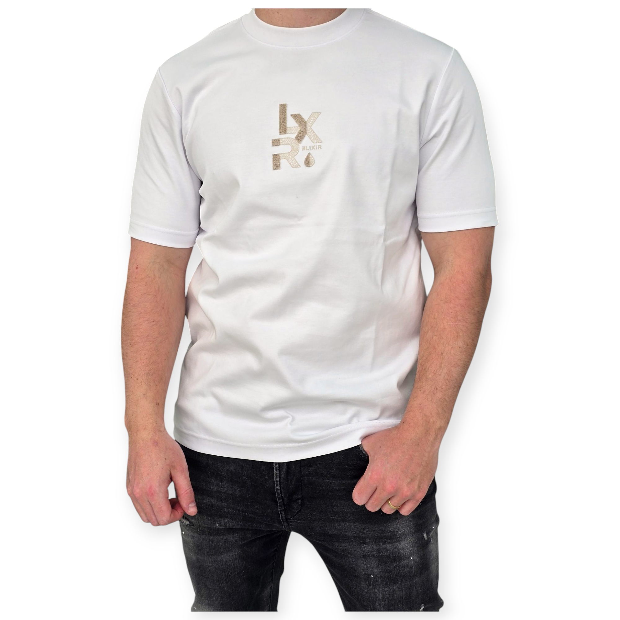 חולצה חצי לוגו רקום ELIXIR