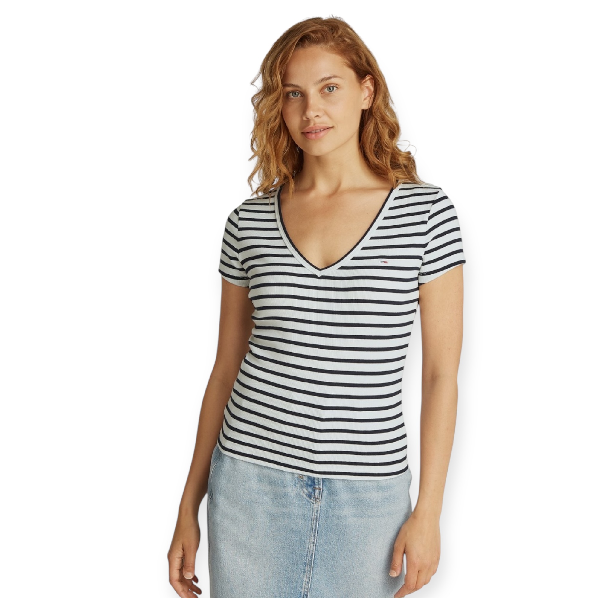 חולצה TOMMY HILFIGER SLIM  RIB V