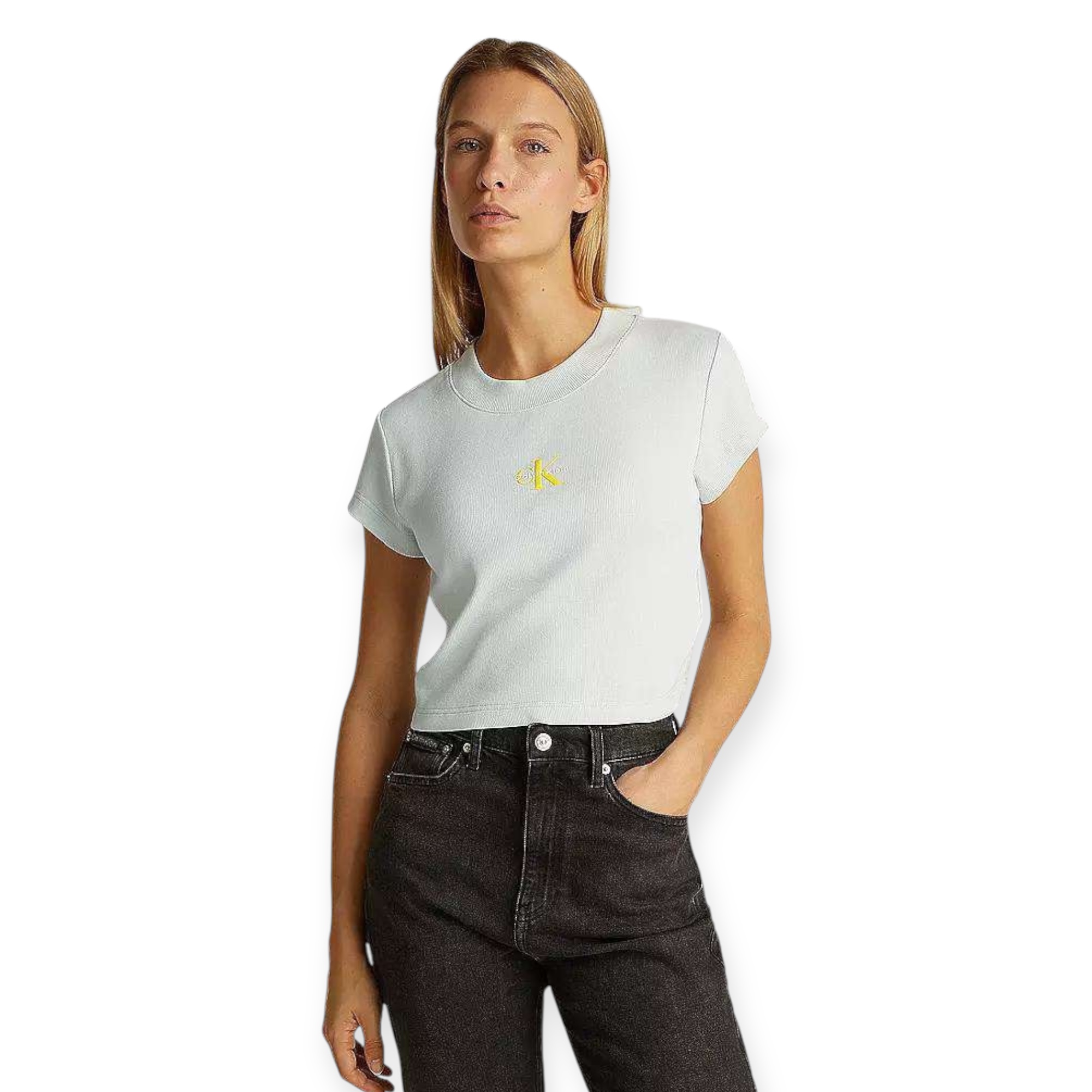 חולצה CALVIN KLEIN MONOGRAM RIB TEE חולצה CALVIN KLEIN MONOGRAM RIB TEE