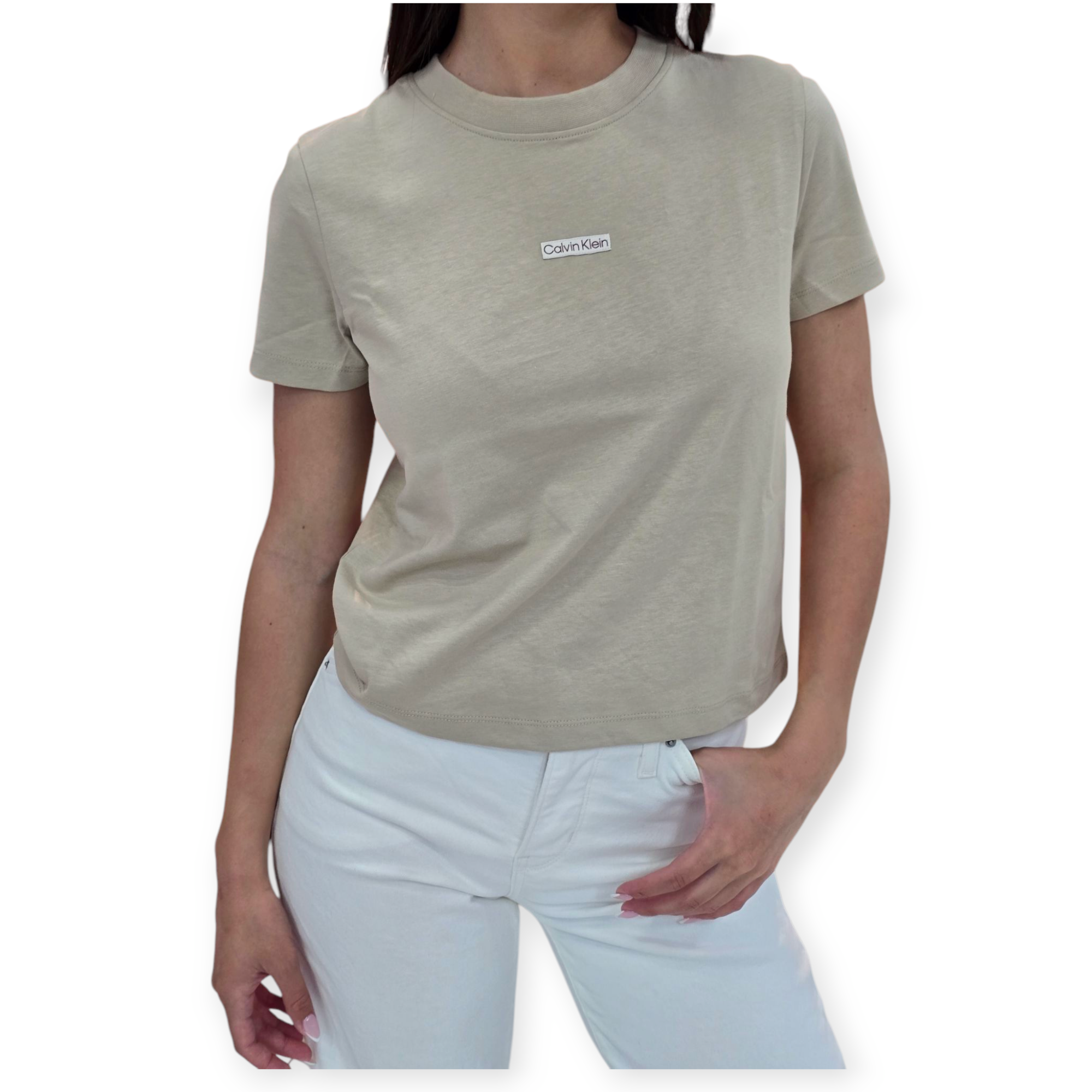 חולצה CALVIN KLEIN PLACED BABY TEE חולצה CALVIN KLEIN PLACED BABY TEE