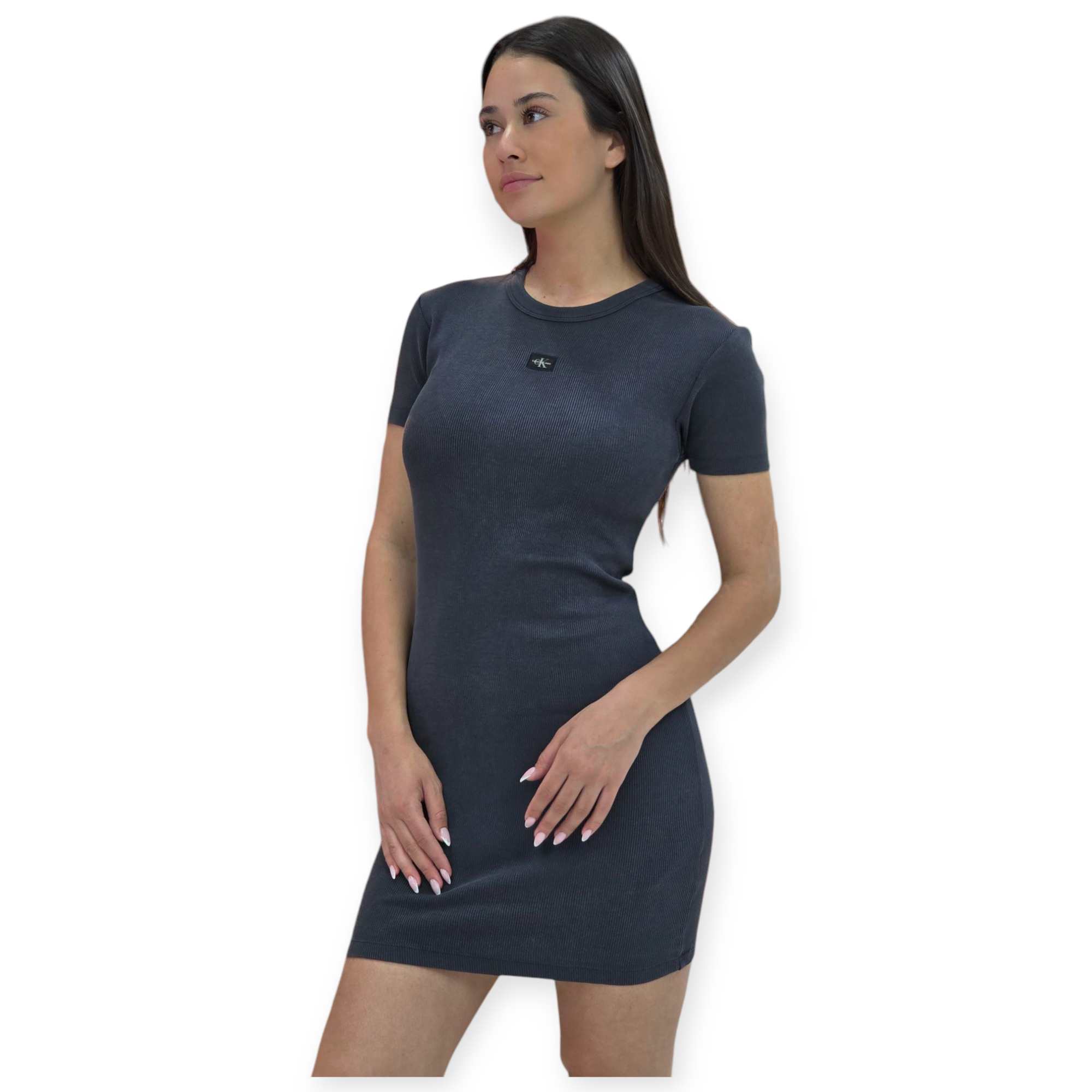שמלה CALVIN KLEIN WASHED RIB DRESS