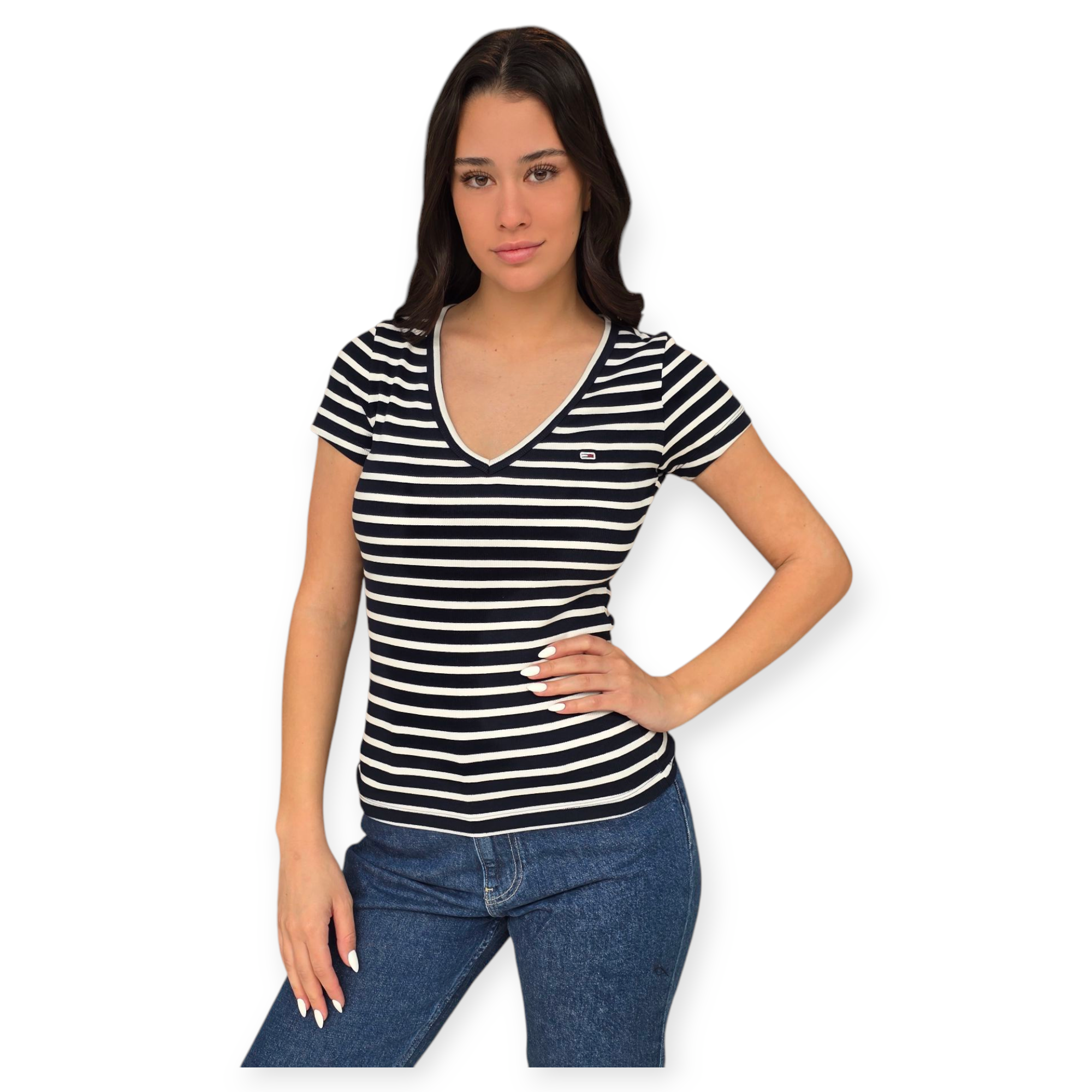 חולצה TOMMY HILFIGER SLIM  RIB V