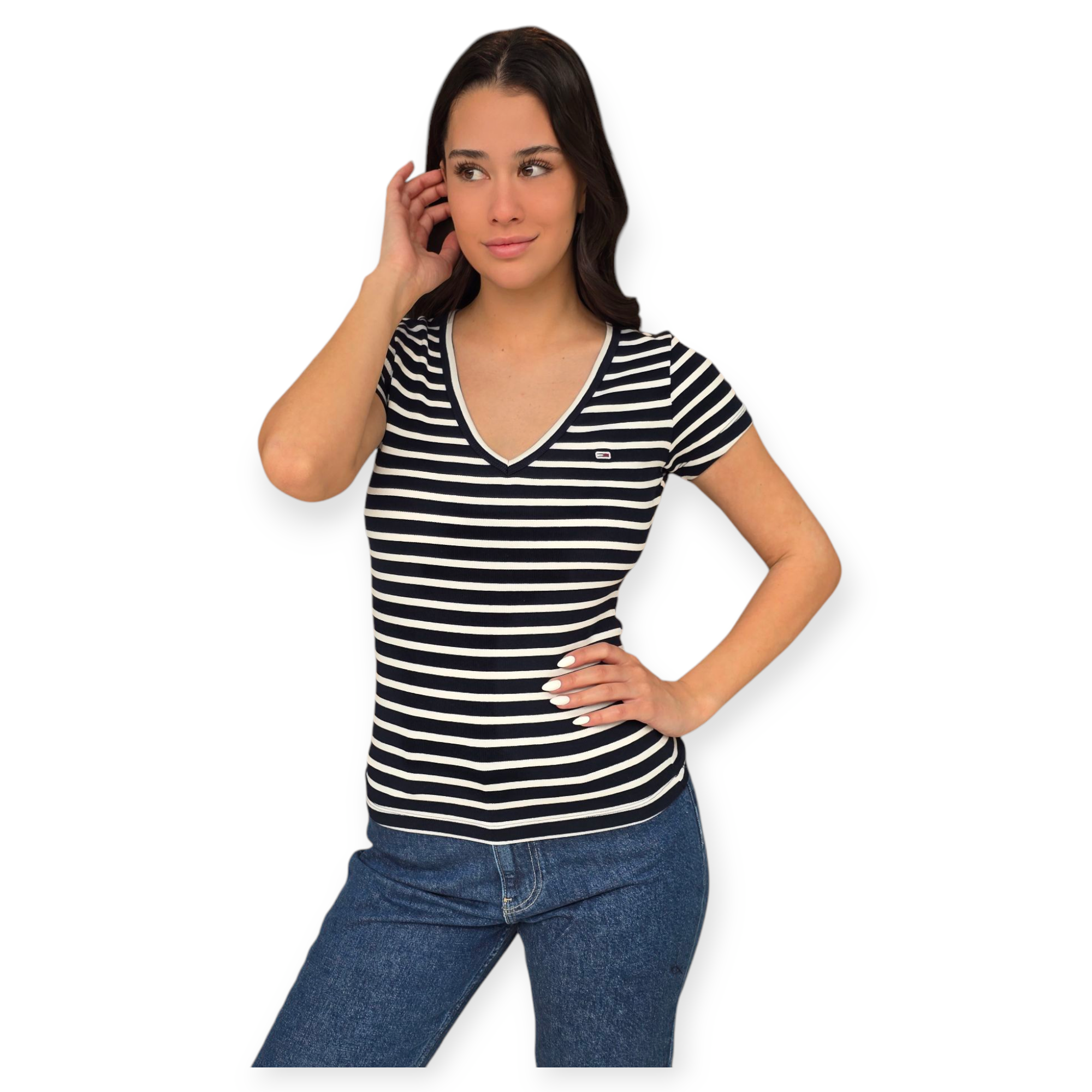 חולצה TOMMY HILFIGER SLIM  RIB V