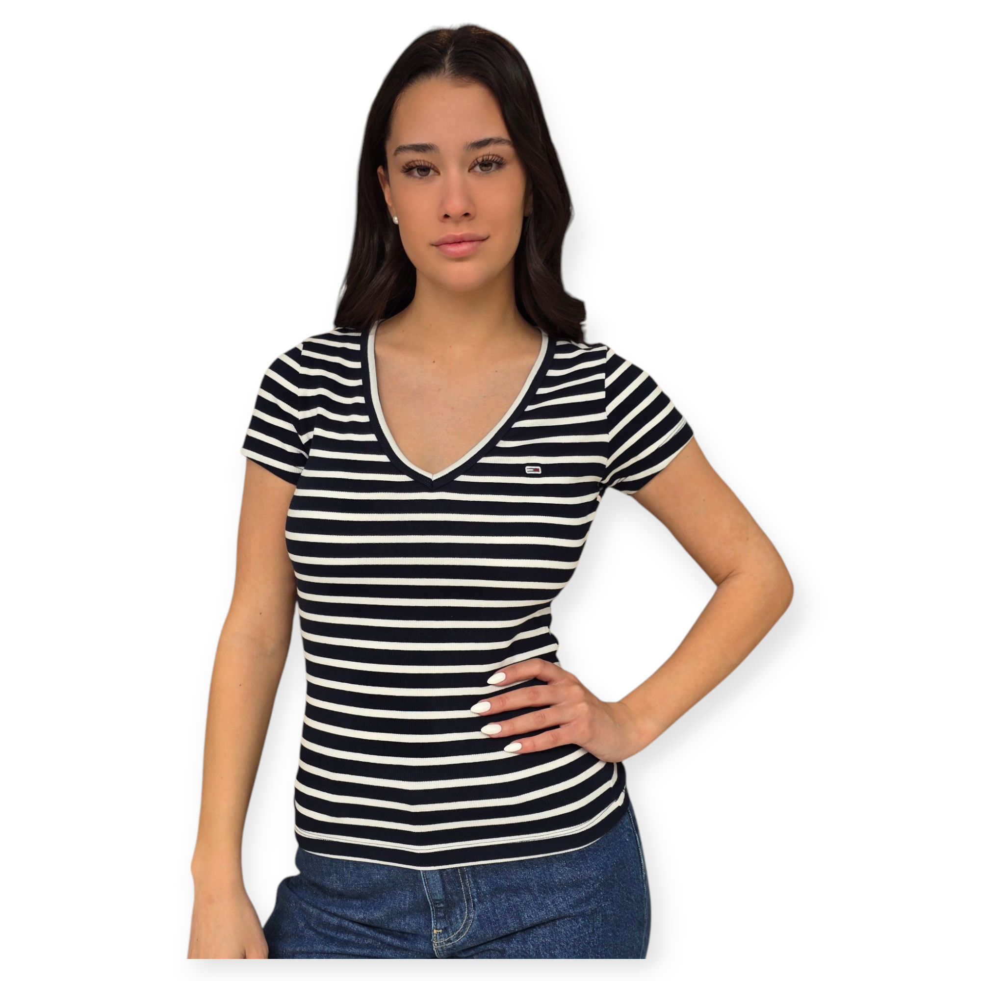 חולצה TOMMY HILFIGER SLIM  RIB V