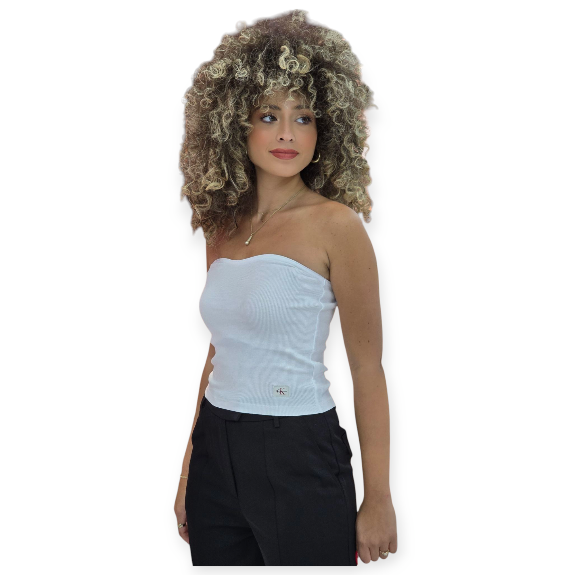 חולצה CALVIN KLEIN SLEEVELESS RIB TOP חולצה CALVIN KLEIN SLEEVELESS RIB TOP