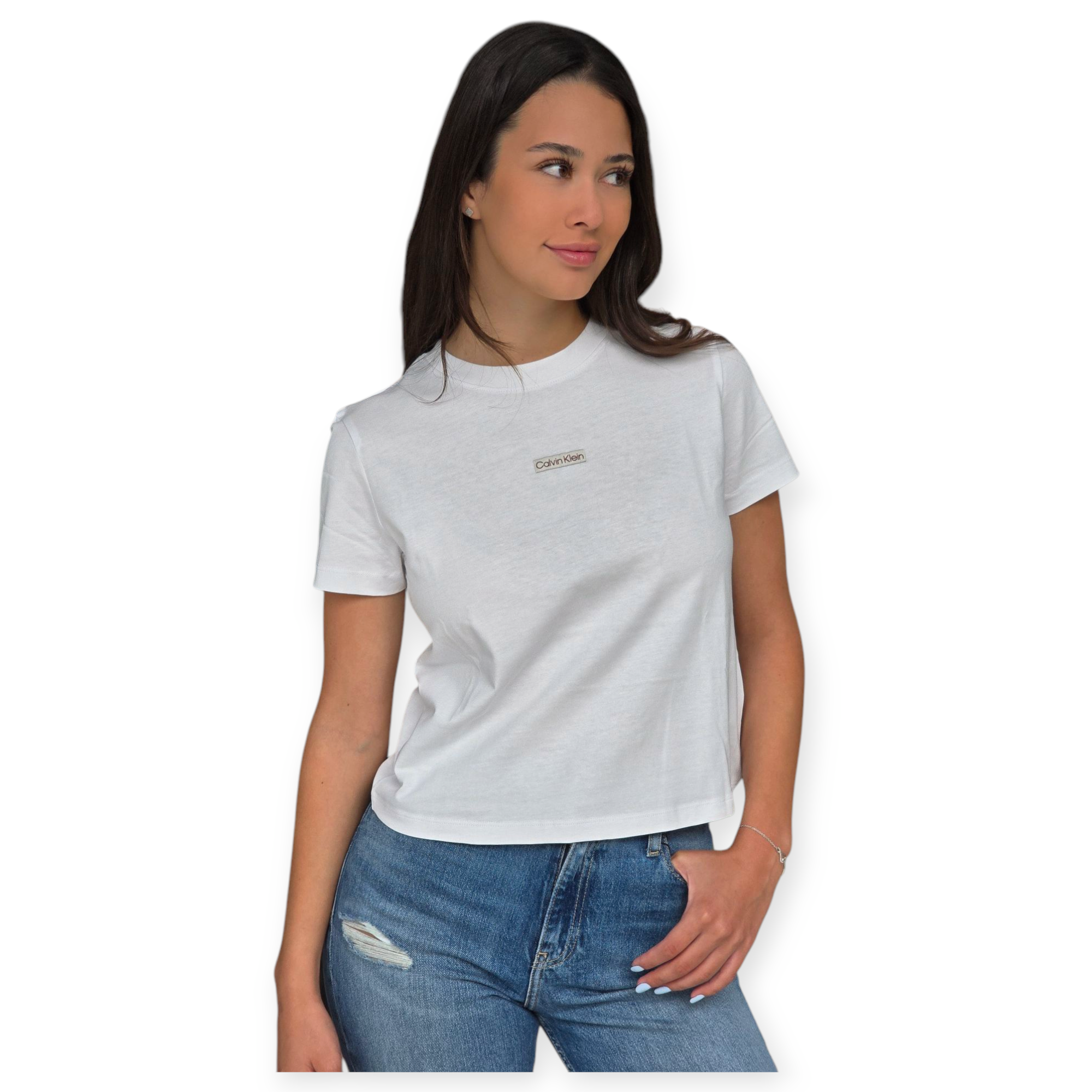 חולצה CALVIN KLEIN PLACED BABY TEE חולצה CALVIN KLEIN PLACED BABY TEE