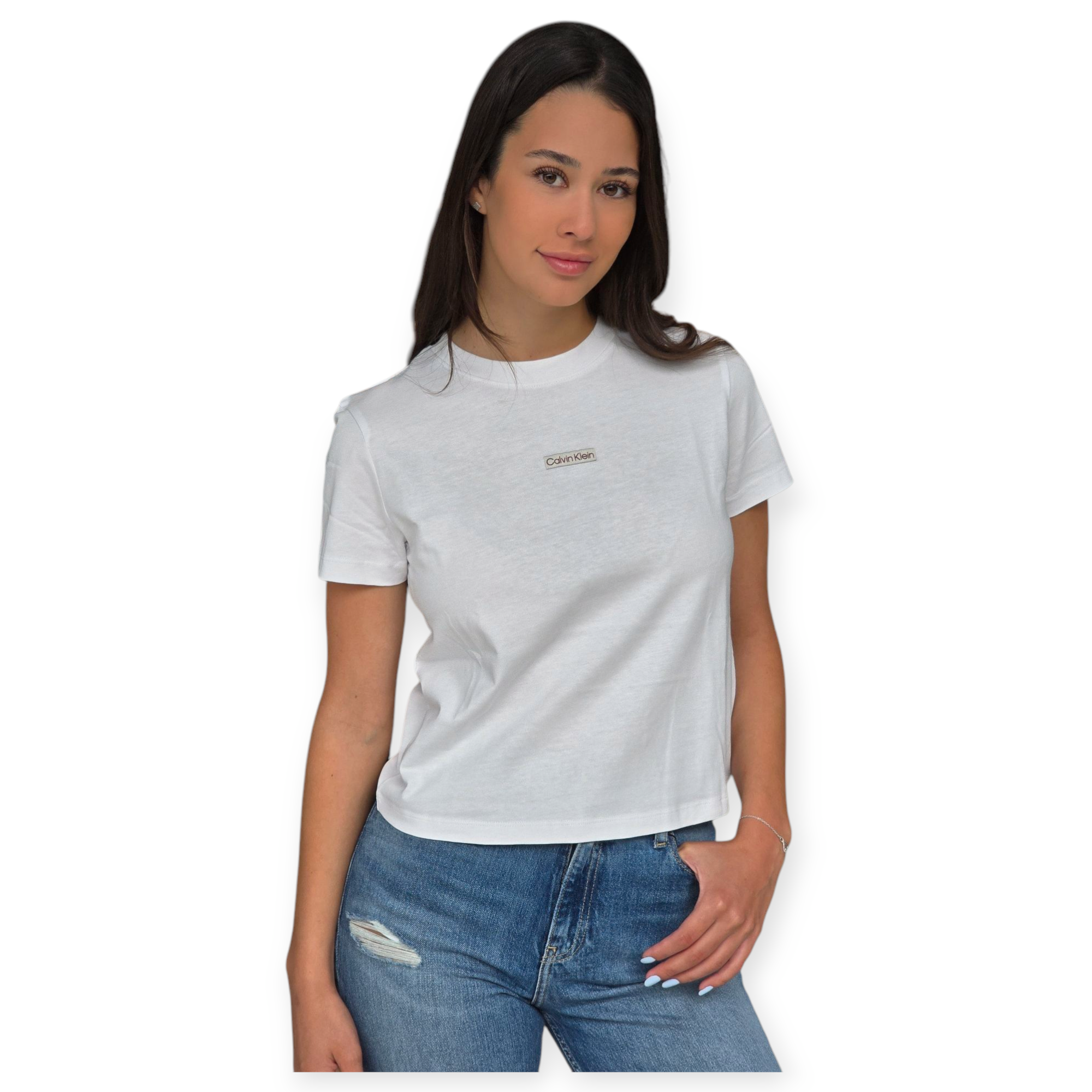 חולצה CALVIN KLEIN PLACED BABY TEE חולצה CALVIN KLEIN PLACED BABY TEE
