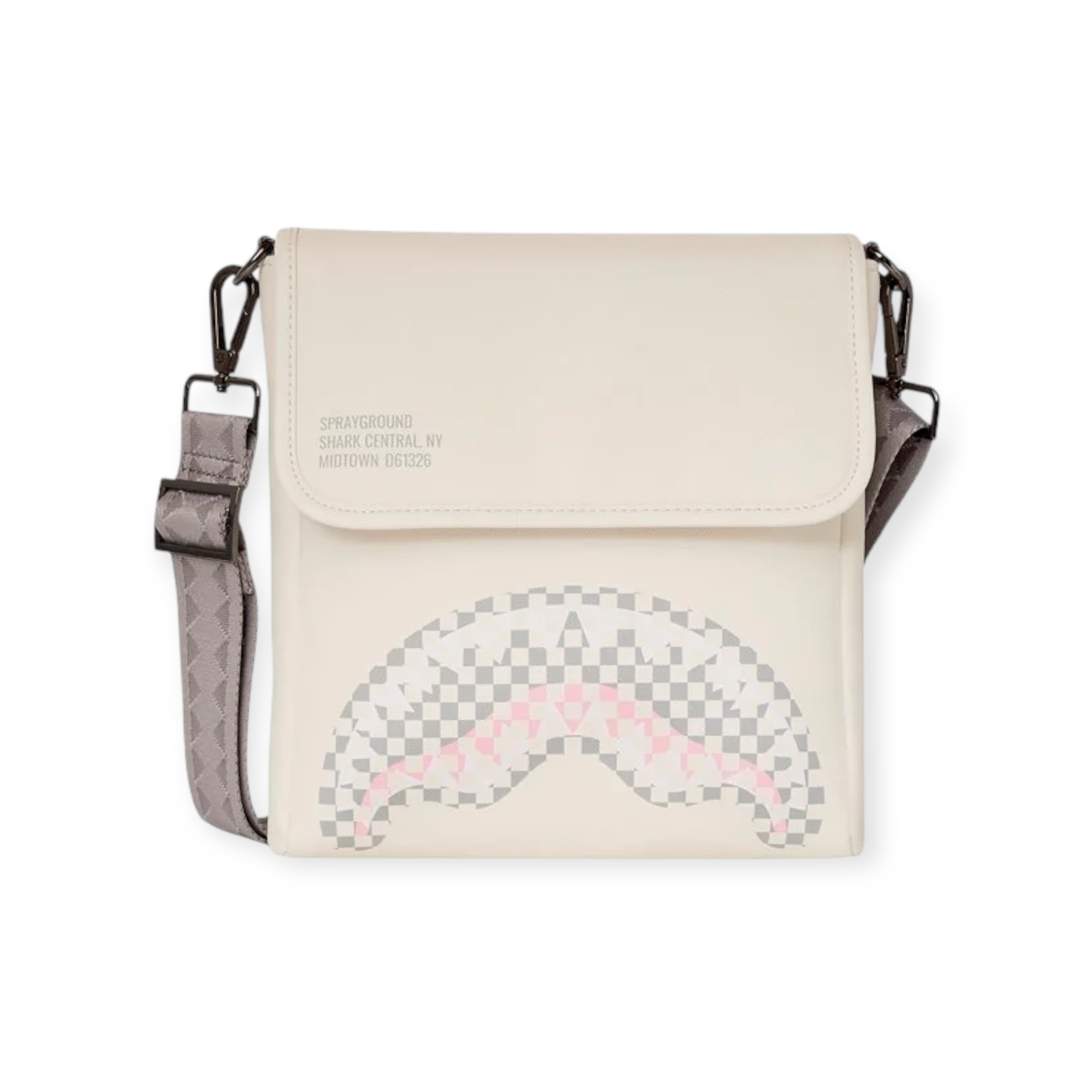 תיק SPRAYGROUND CREAM CHECK SHARK CENTRAL MESSENGER SLING