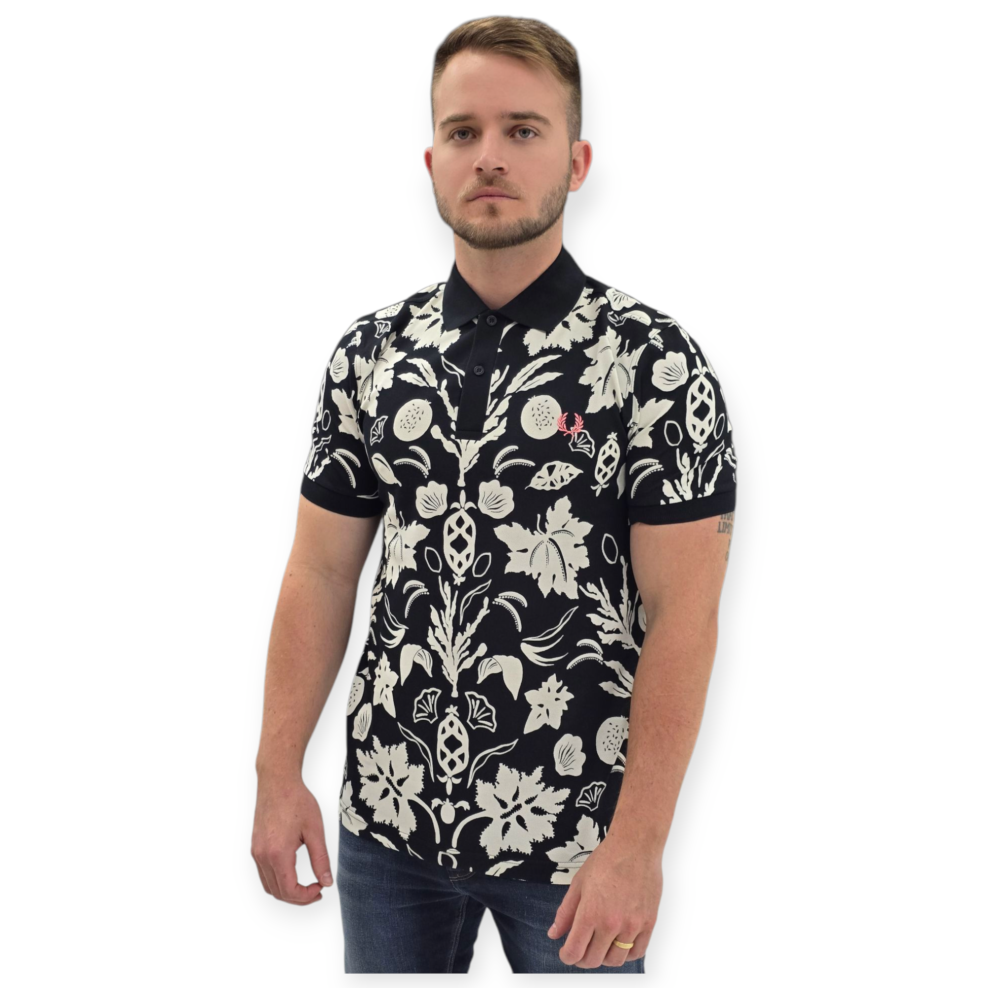 חולצה FRED PERRY PRINT POLO SHIRT