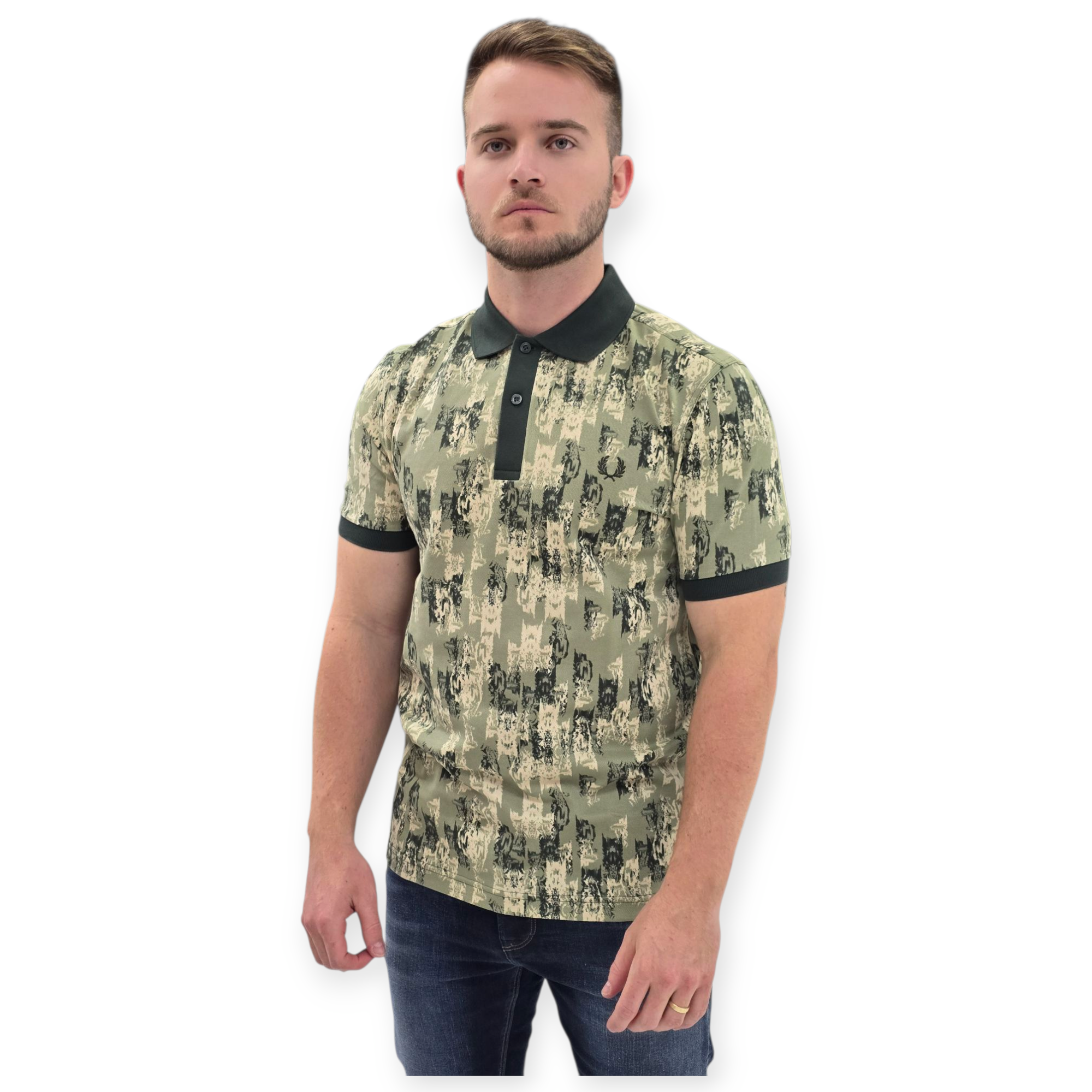 חולצה FRED PERRY ABSTRACT PRINT POLO SHIRT