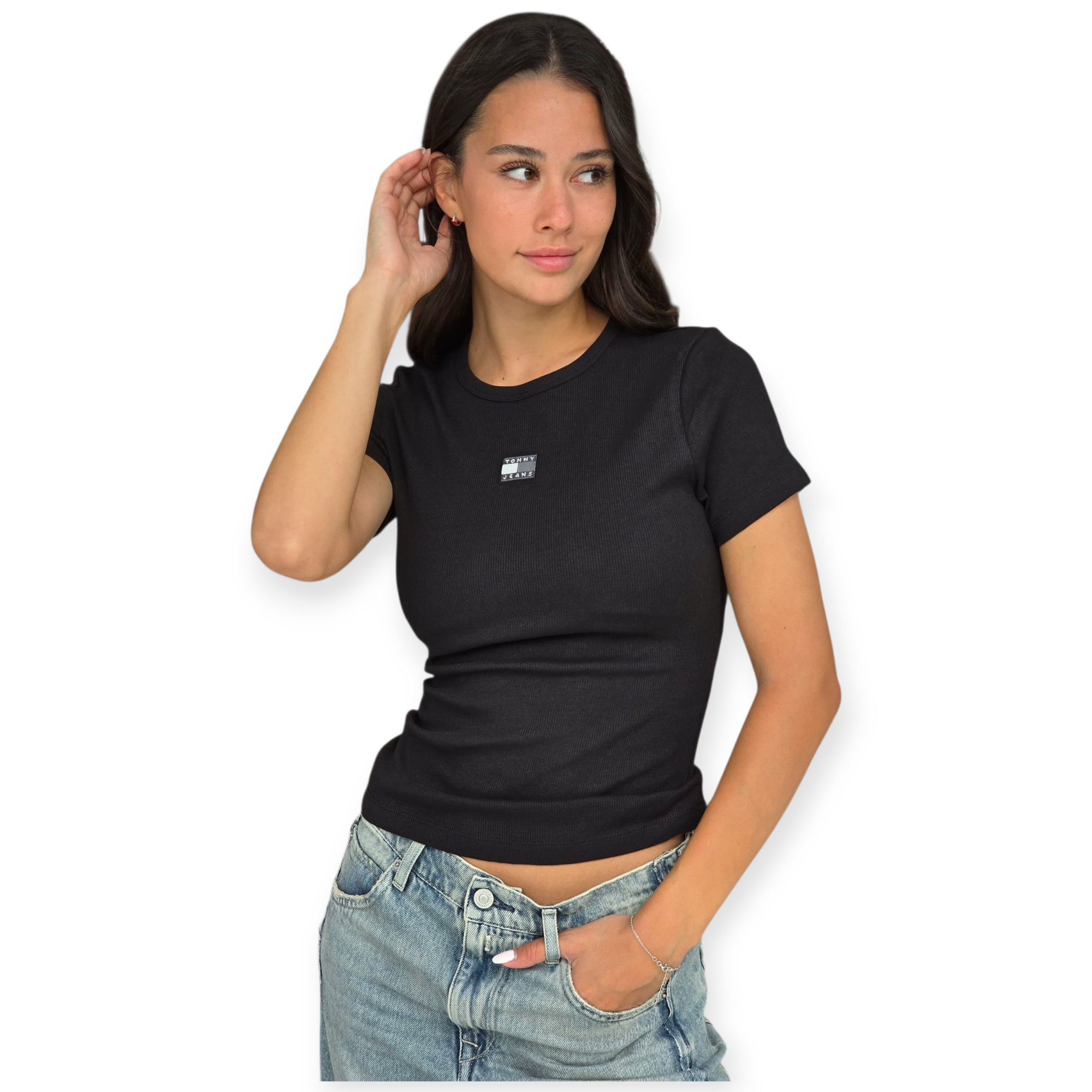 חולצה TOMMY HILFIGER SLIM BADGE RIB