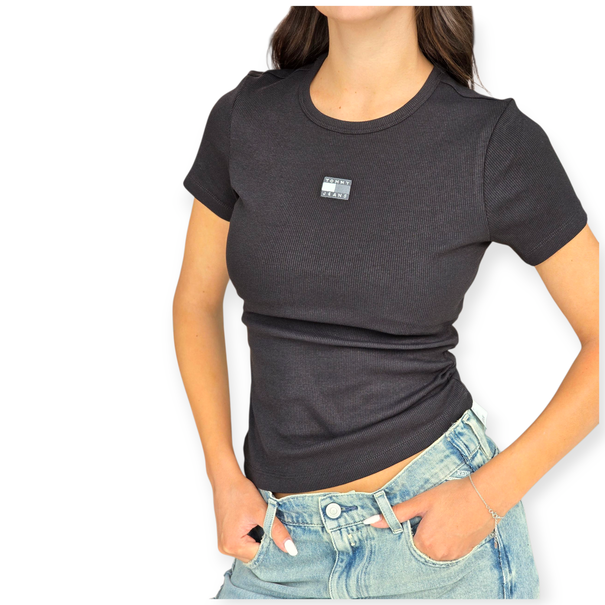 חולצה TOMMY HILFIGER SLIM BADGE RIB