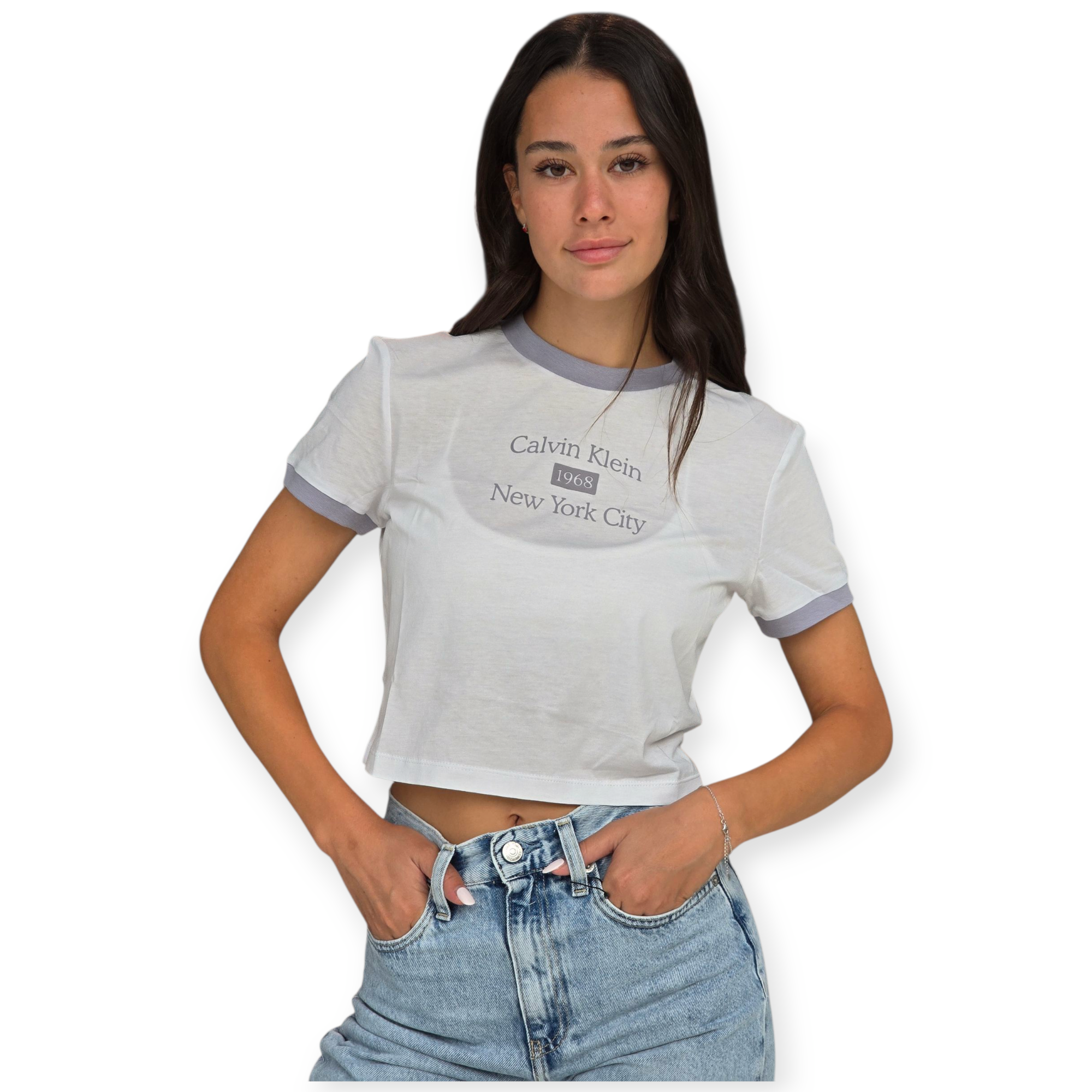 חולצה CALVIN KLEIN JERSEY CROP TEE חולצה CALVIN KLEIN JERSEY CROP TEE