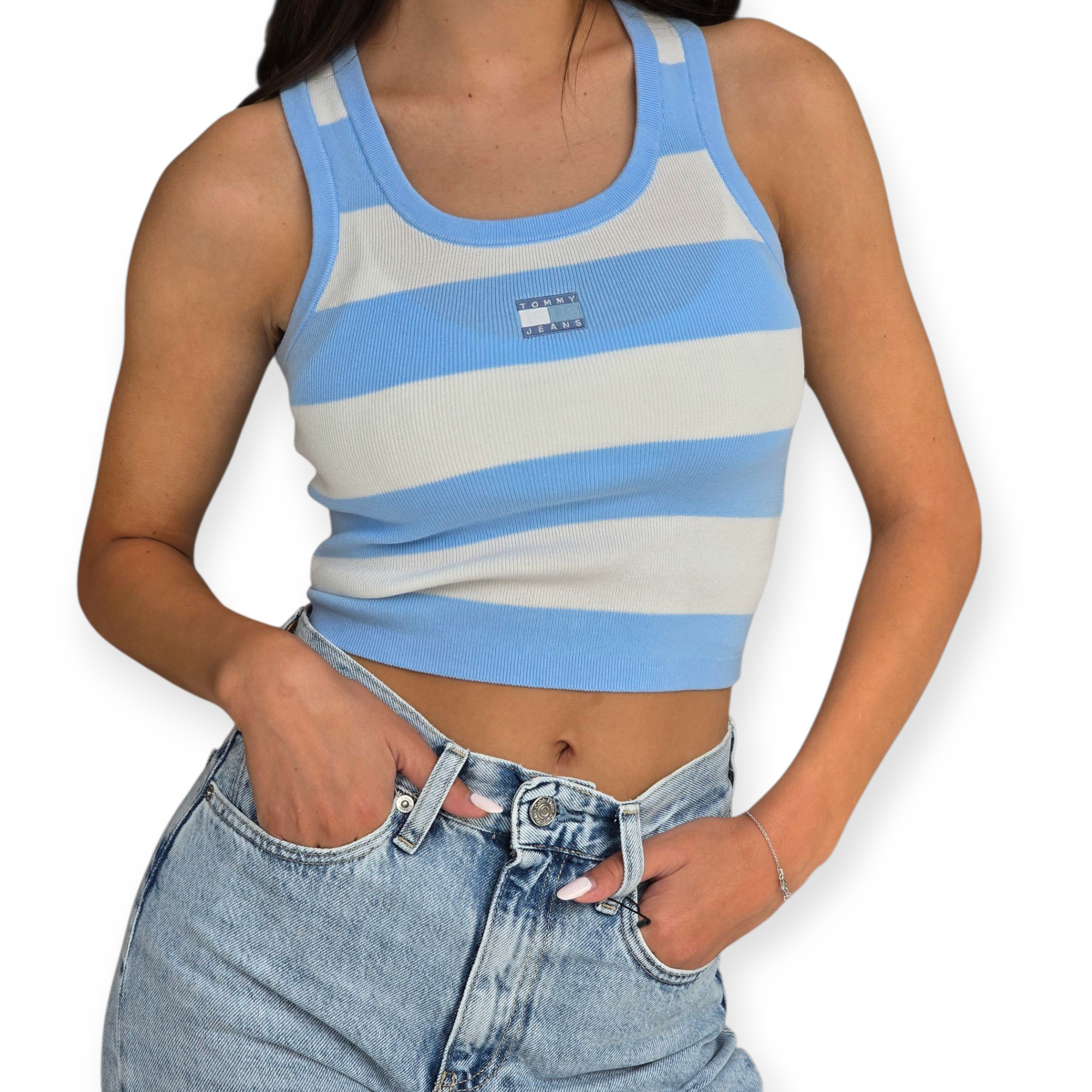 חולצה TOMMY HILFIGER CROP STRIPE TANK