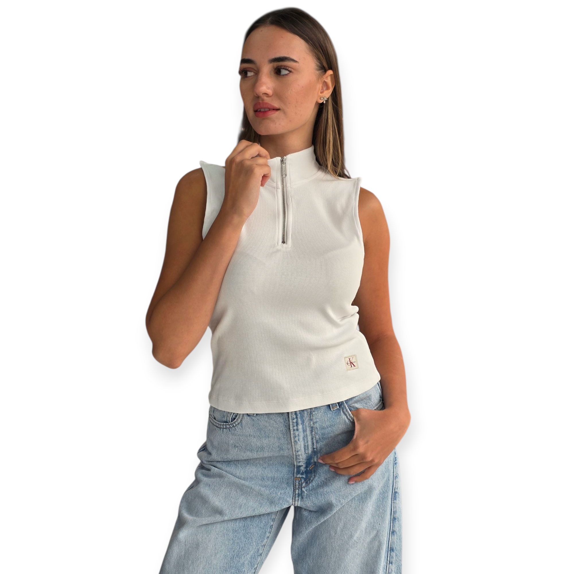 חולצה CALVIN KLEIN WOVEN LABEL QZ TOP