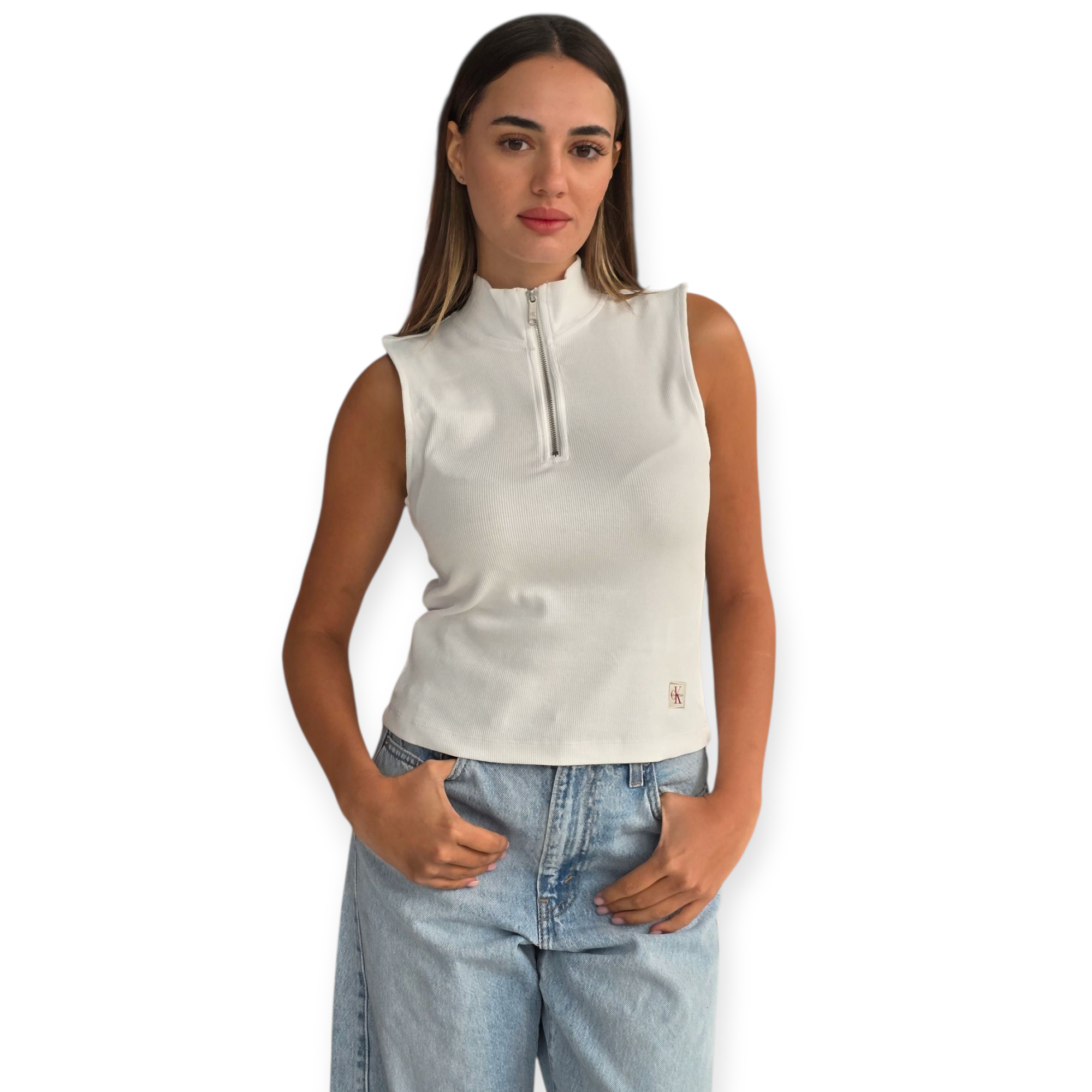 חולצה CALVIN KLEIN WOVEN LABEL QZ TOP