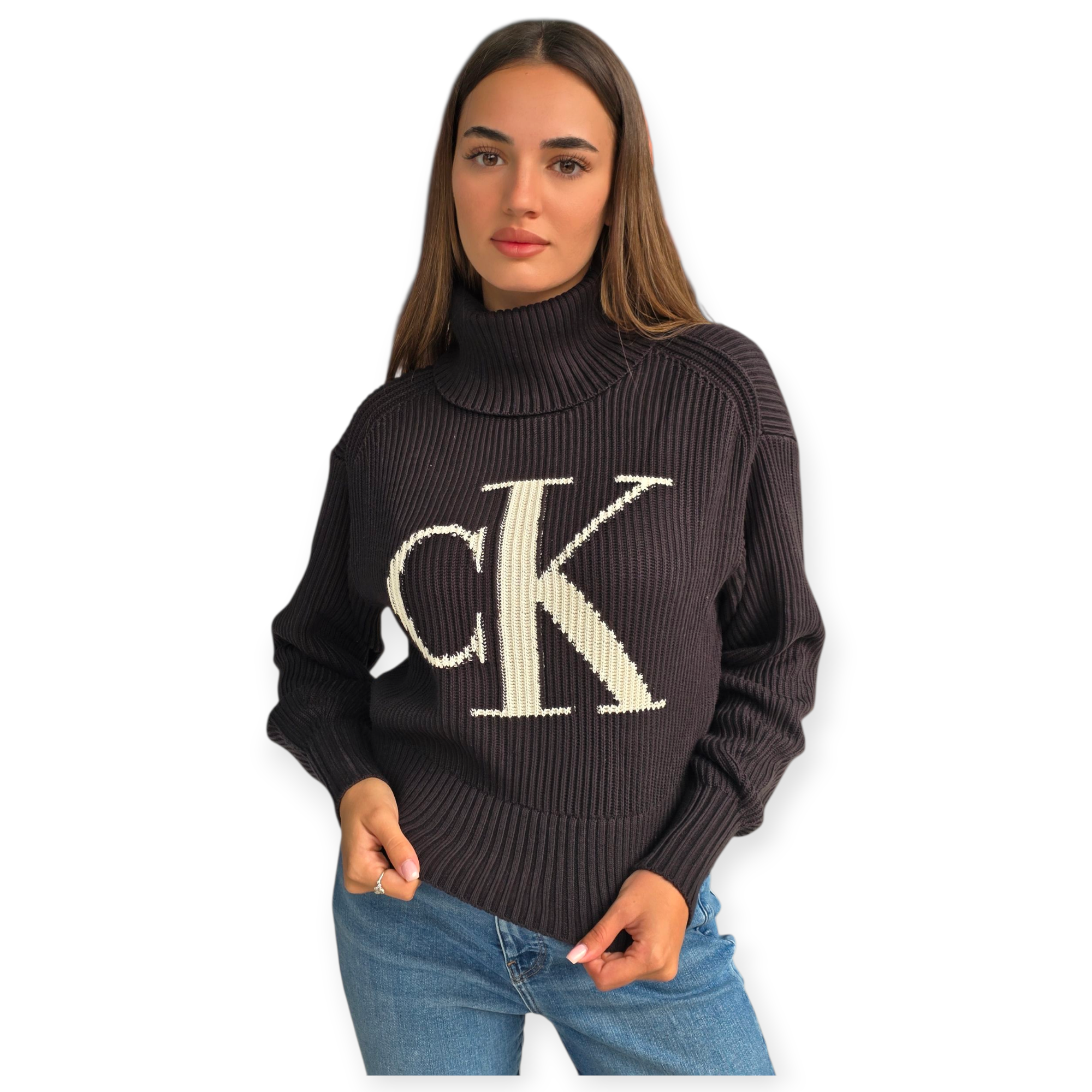 חולצה CALVIN KLEIN LOOSE SWEATER CONTRA