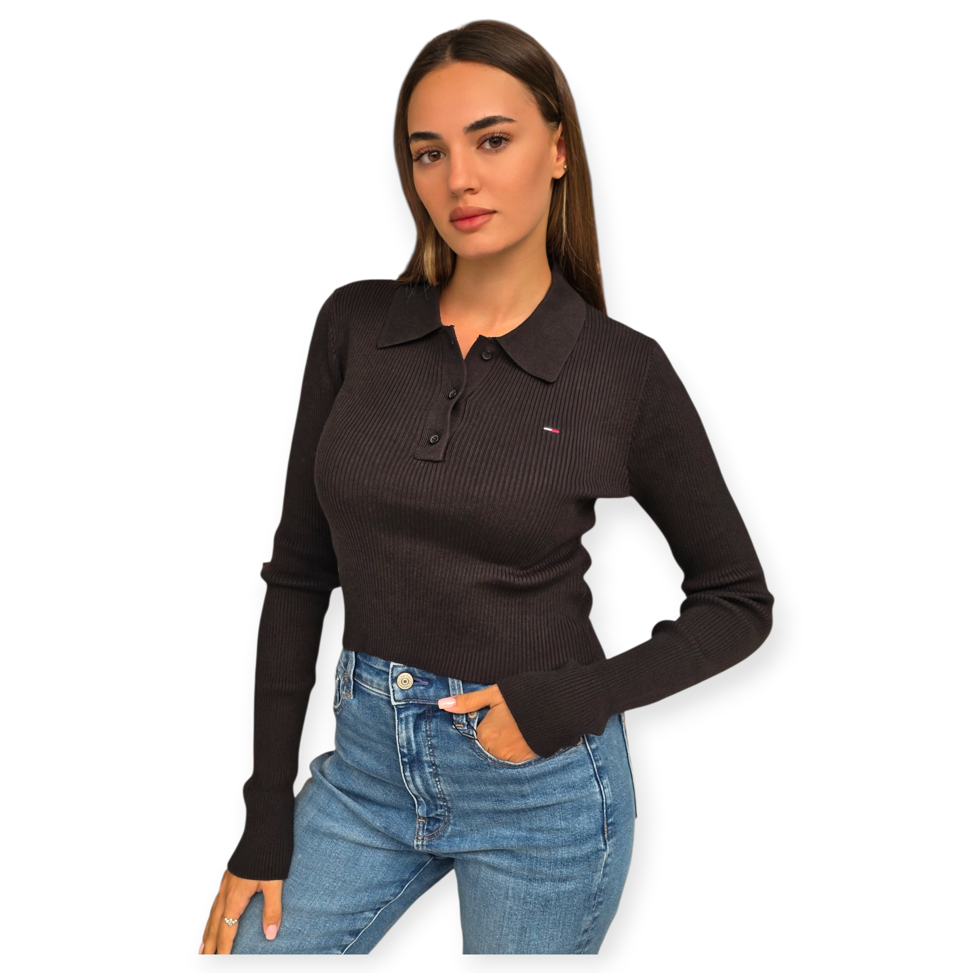 חולצה TOMMY HILFIGER ESSENTIAL POLO LS SWEATHER חולצה TOMMY HILFIGER ESSENTIAL POLO LS SWEATHER