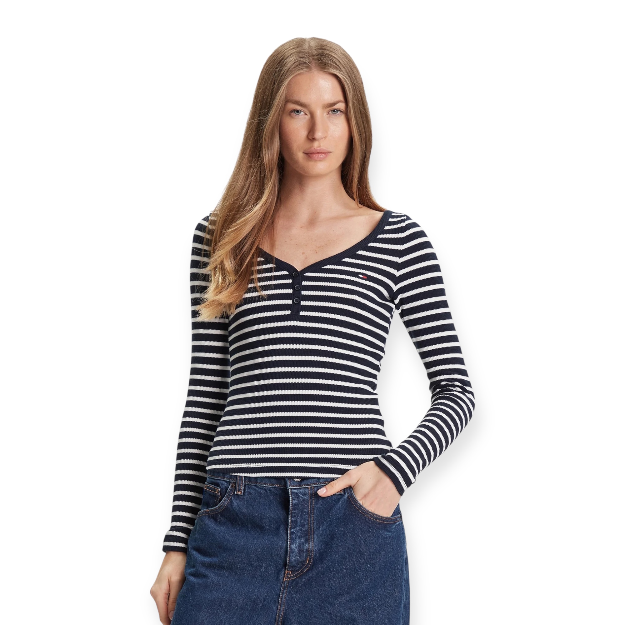 חולצה TOMMY HILFIGER HENLEY WAFFLE LS חולצה TOMMY HILFIGER HENLEY WAFFLE LS