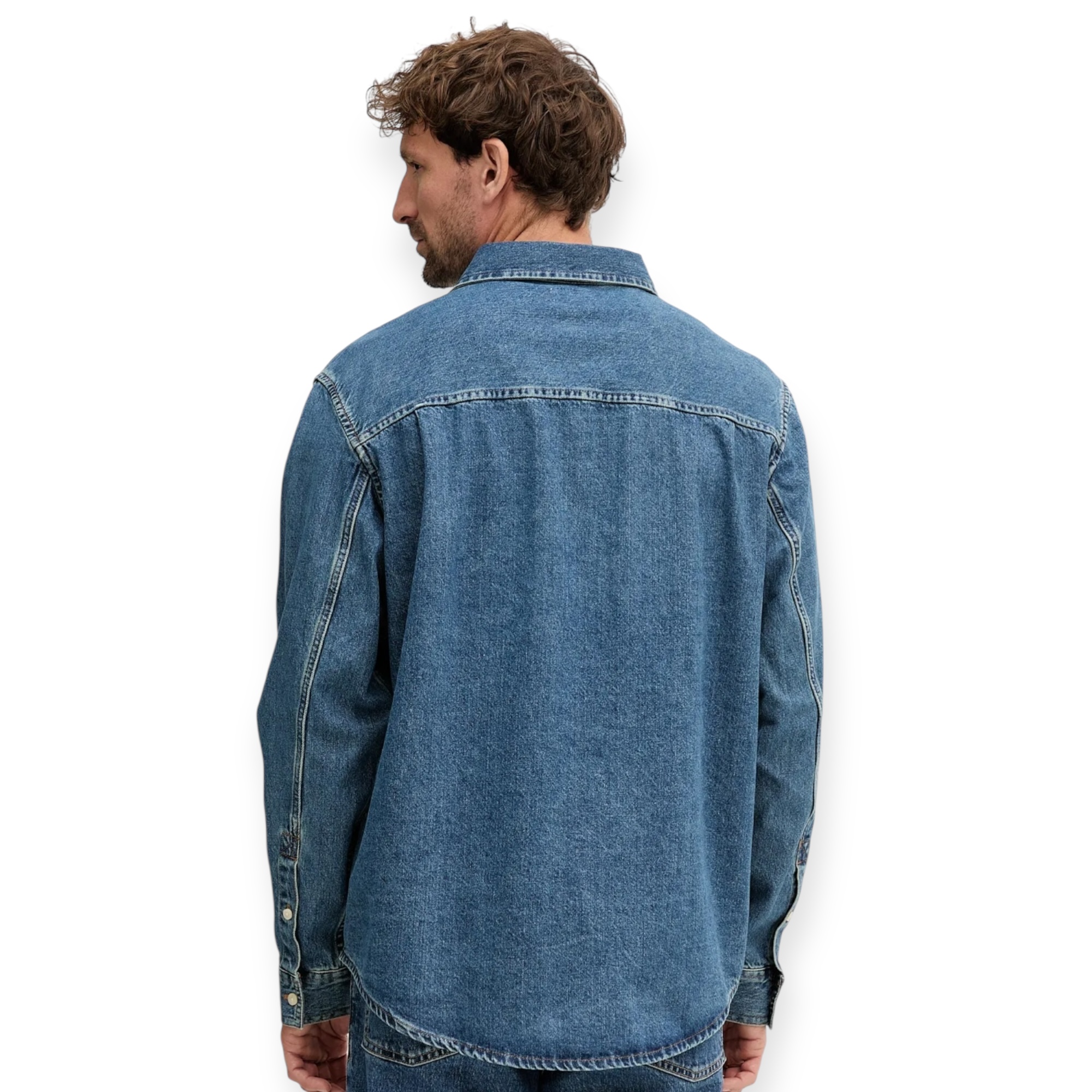 חולצה CALVIN KLEIN HARBOUR BLUE OVERSHIRT חולצה CALVIN KLEIN HARBOUR BLUE OVERSHIRT