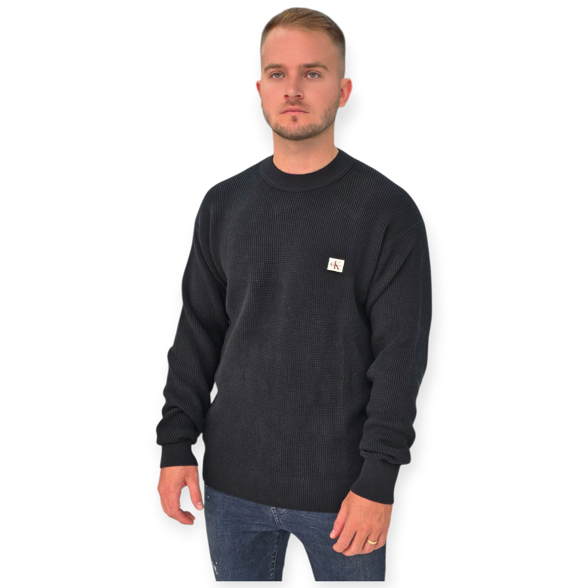 חולצה CALVIN KLEIN LS COTTON WAFFLE SWTR