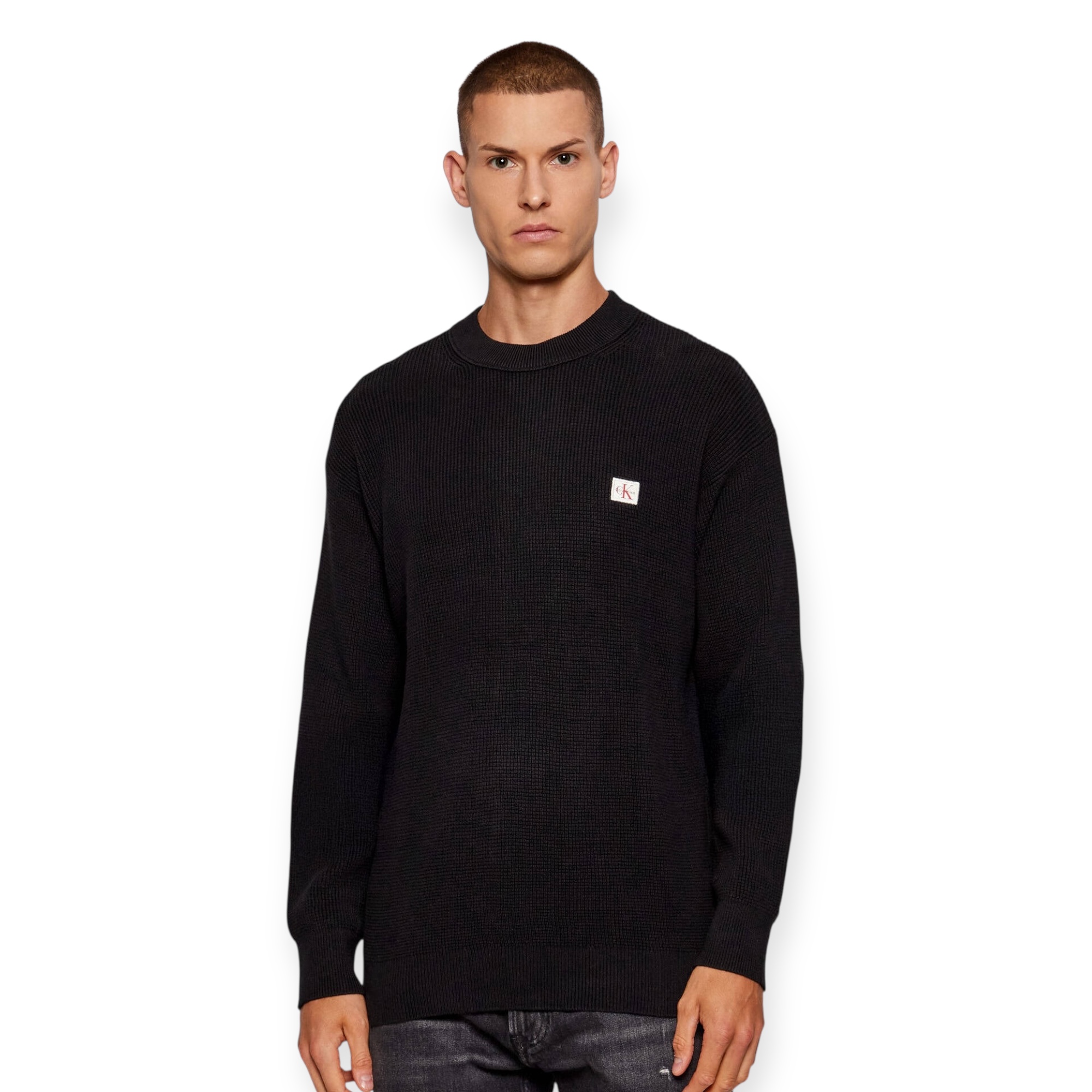 חולצה CALVIN KLEIN LS COTTON WAFFLE SWTR