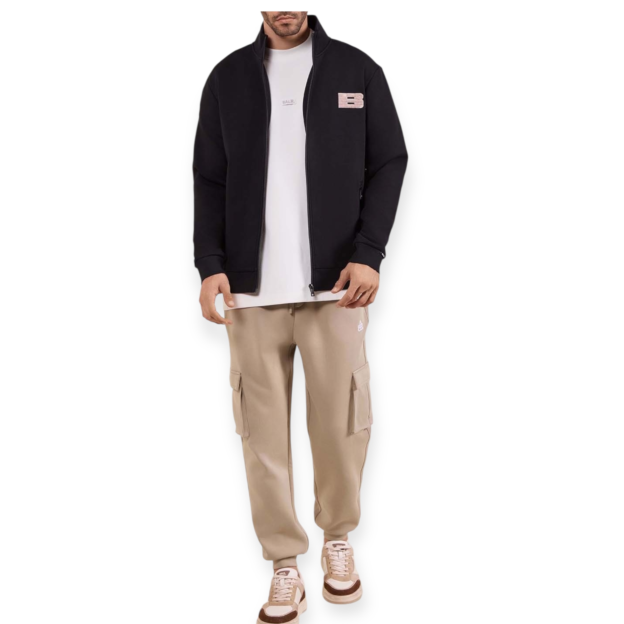 חולצה BALR KNIT COLLAR FULL ZIP TOP