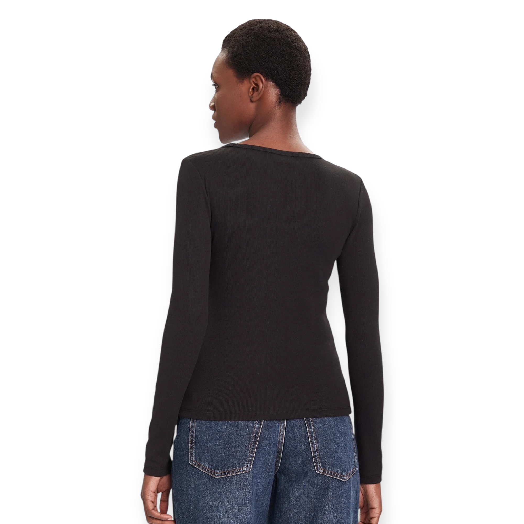 חולצה CALVIN KLEIN WOVEN LABEL RIB SCOOP חולצה CALVIN KLEIN WOVEN LABEL RIB SCOOP