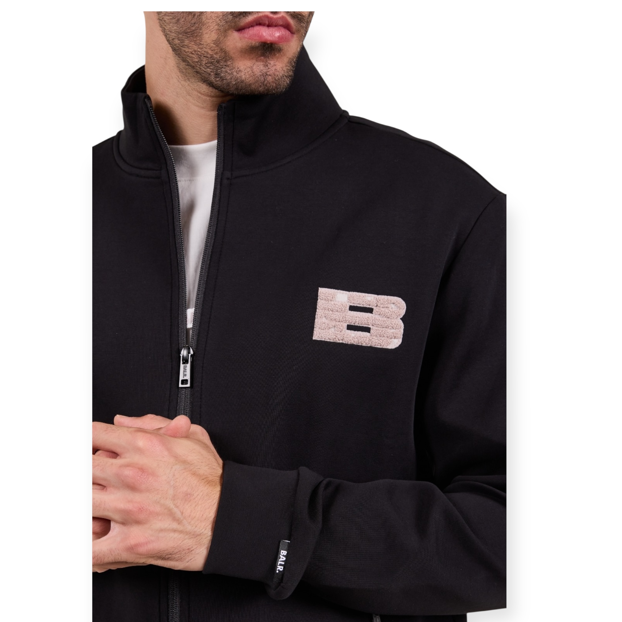 חולצה BALR KNIT COLLAR FULL ZIP TOP